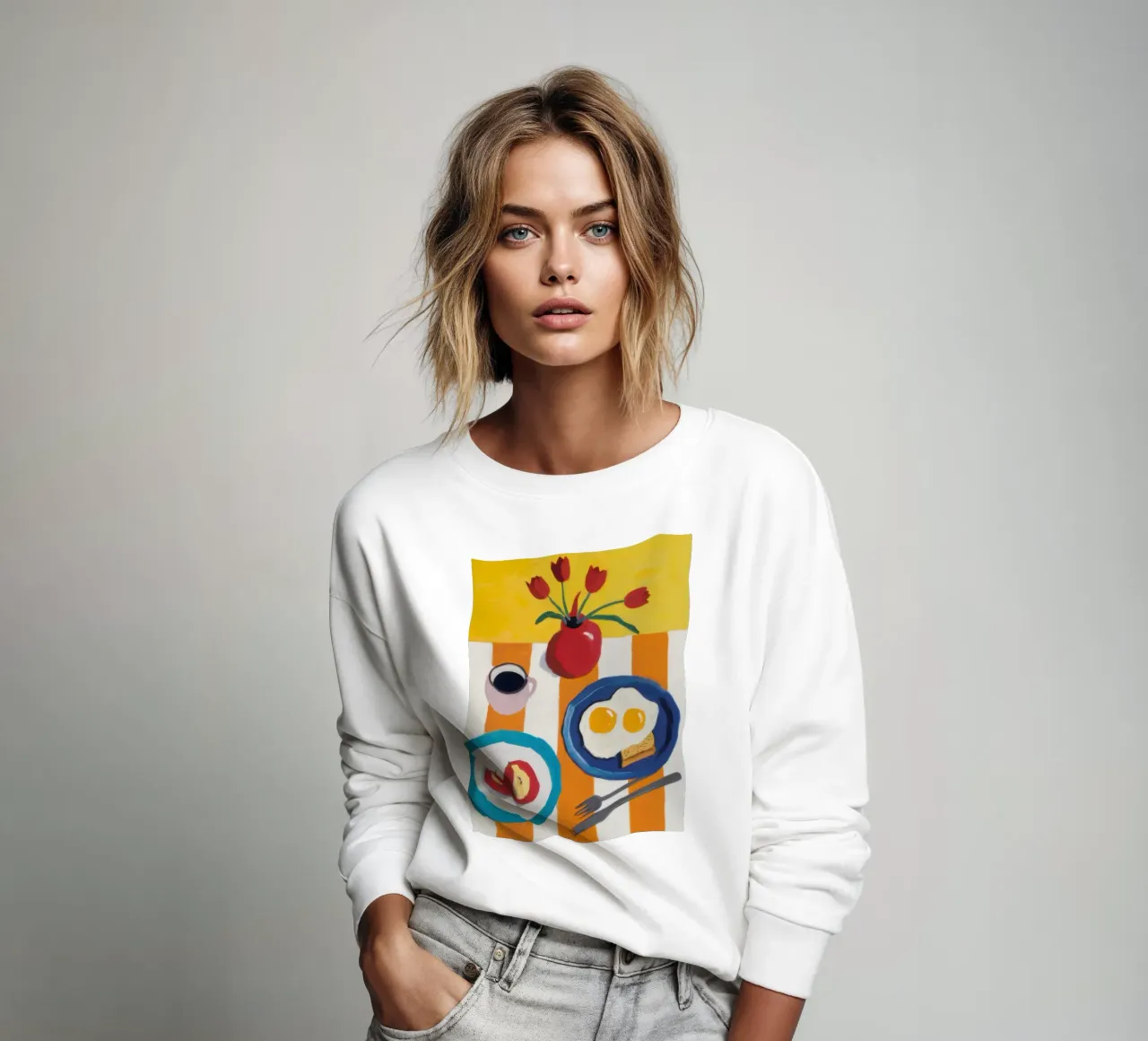 Fried Eggs and Tulips sweatshirt by Pale Aura
