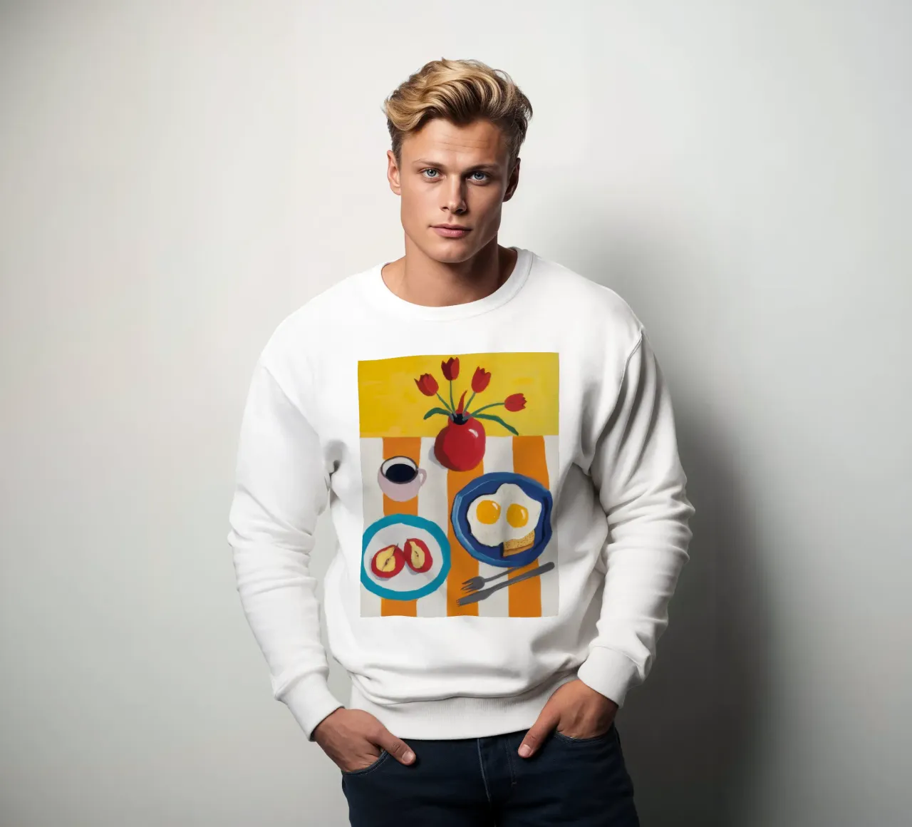 Fried Eggs and Tulips sweatshirt by Pale Aura