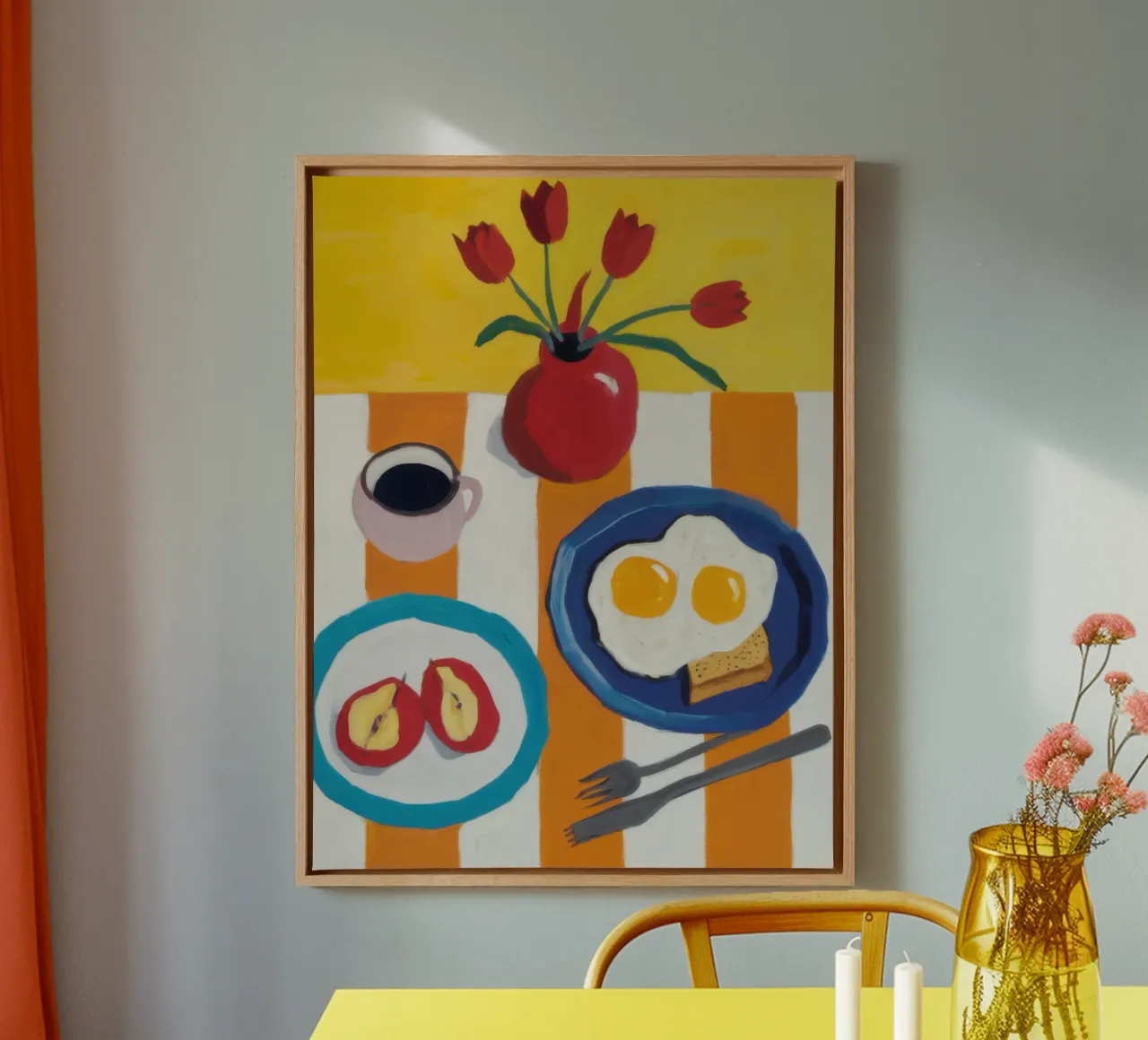 Fried Eggs and Tulips canvas by Pale Aura