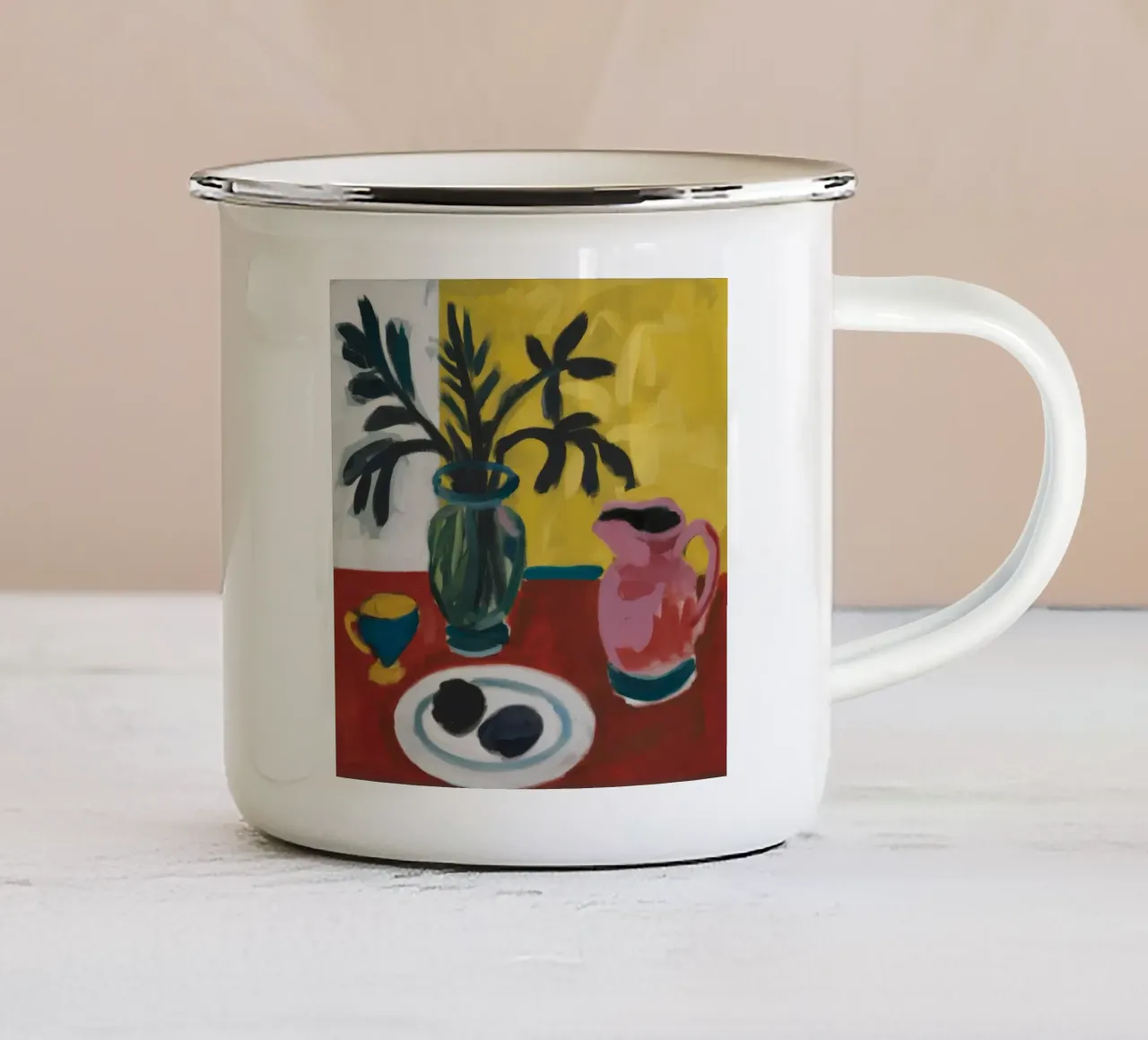 Brocca rossa Limone tazza in smalto da Stone Decade