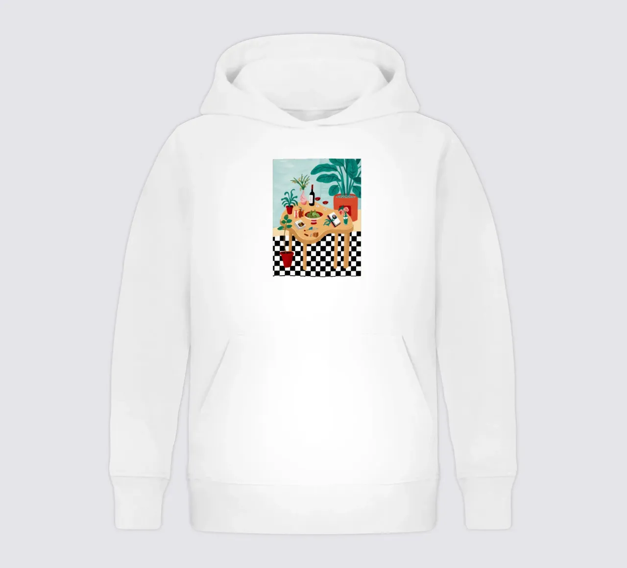 Checkered Floor Garden Party kids hoodie by Pale Aura