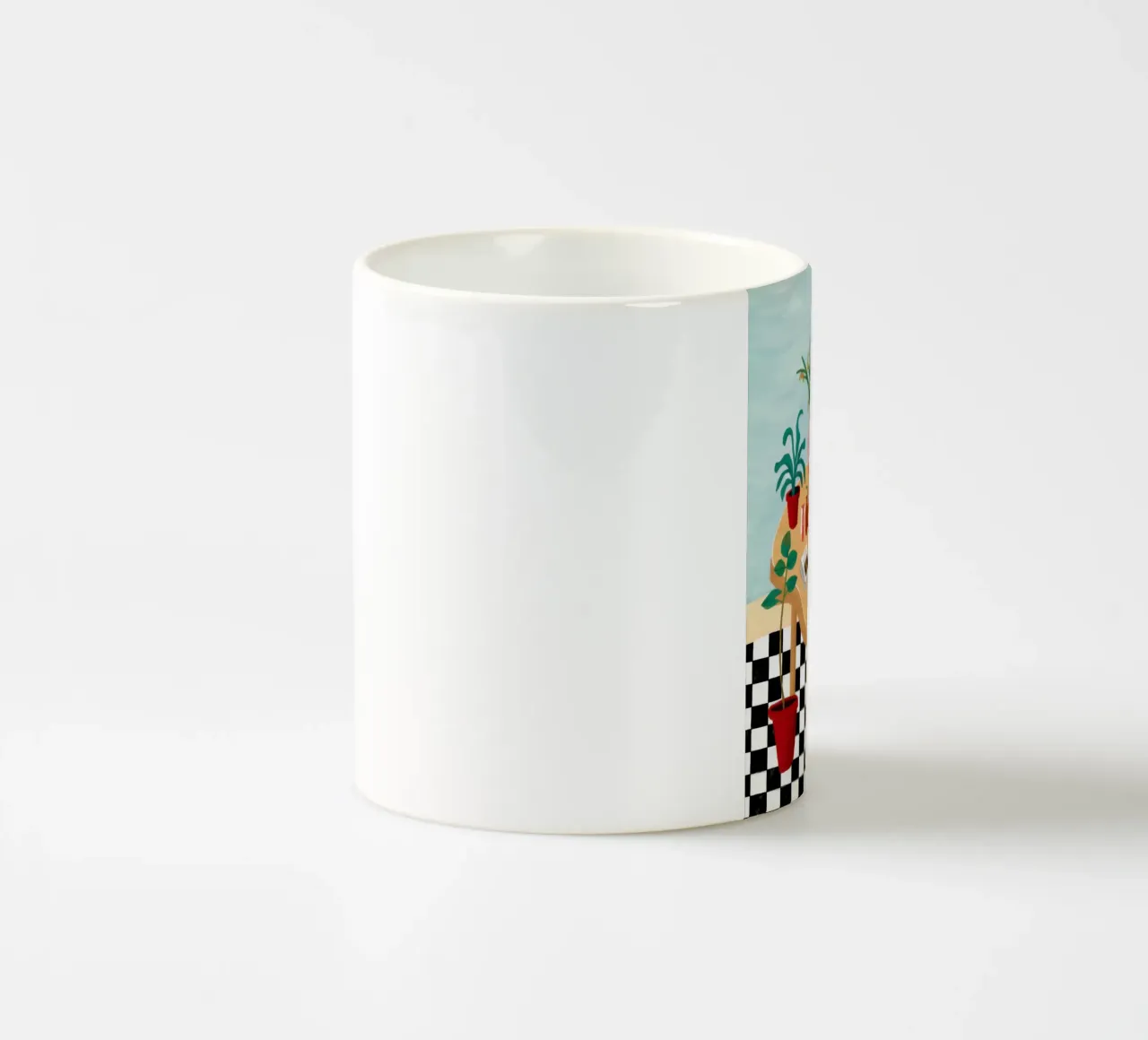 Festa in giardino con pavimento a scacchi tazza in ceramica da Pale Aura