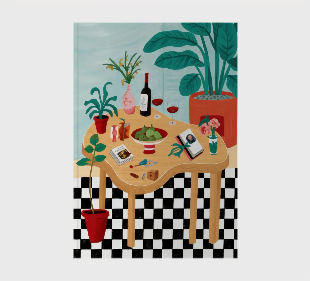 Checkered Floor Garden Party notebook by Pale Aura