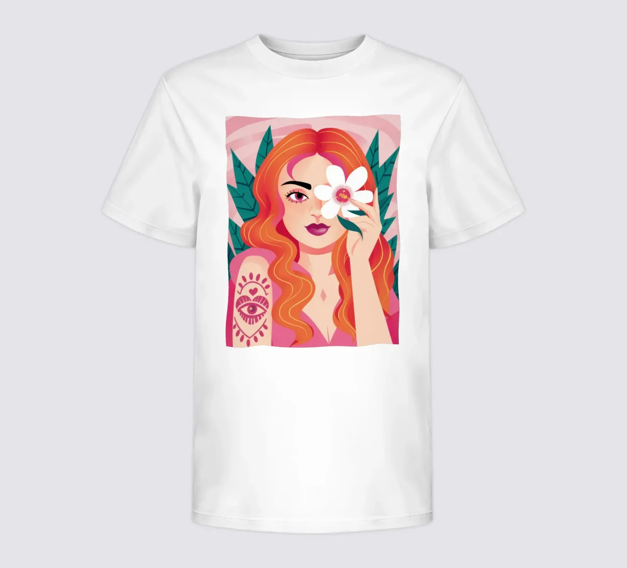 Floral Tattoo Goddess kids t-shirt by Marigold Tiga