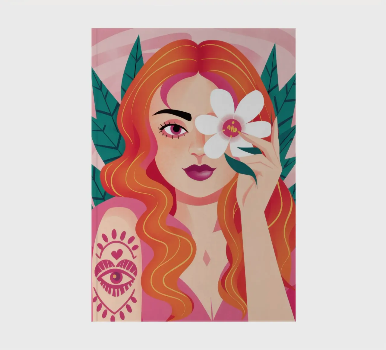 Floral Tattoo Goddess notebook by Marigold Tiga