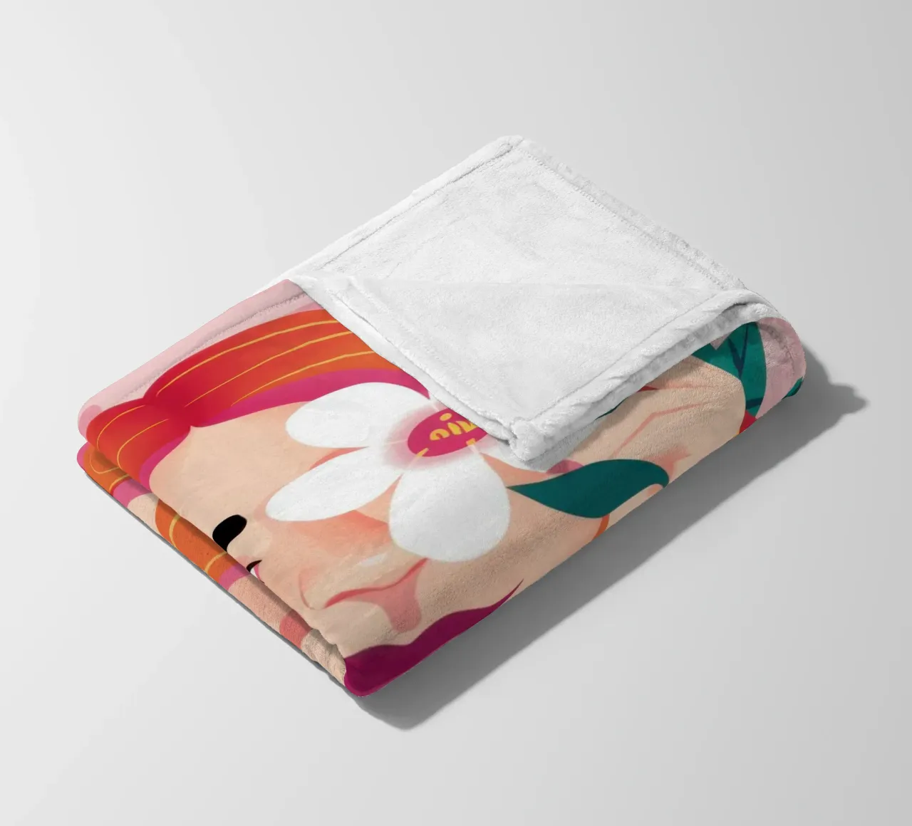 Floral Tattoo Goddess fleece blanket by Marigold Tiga