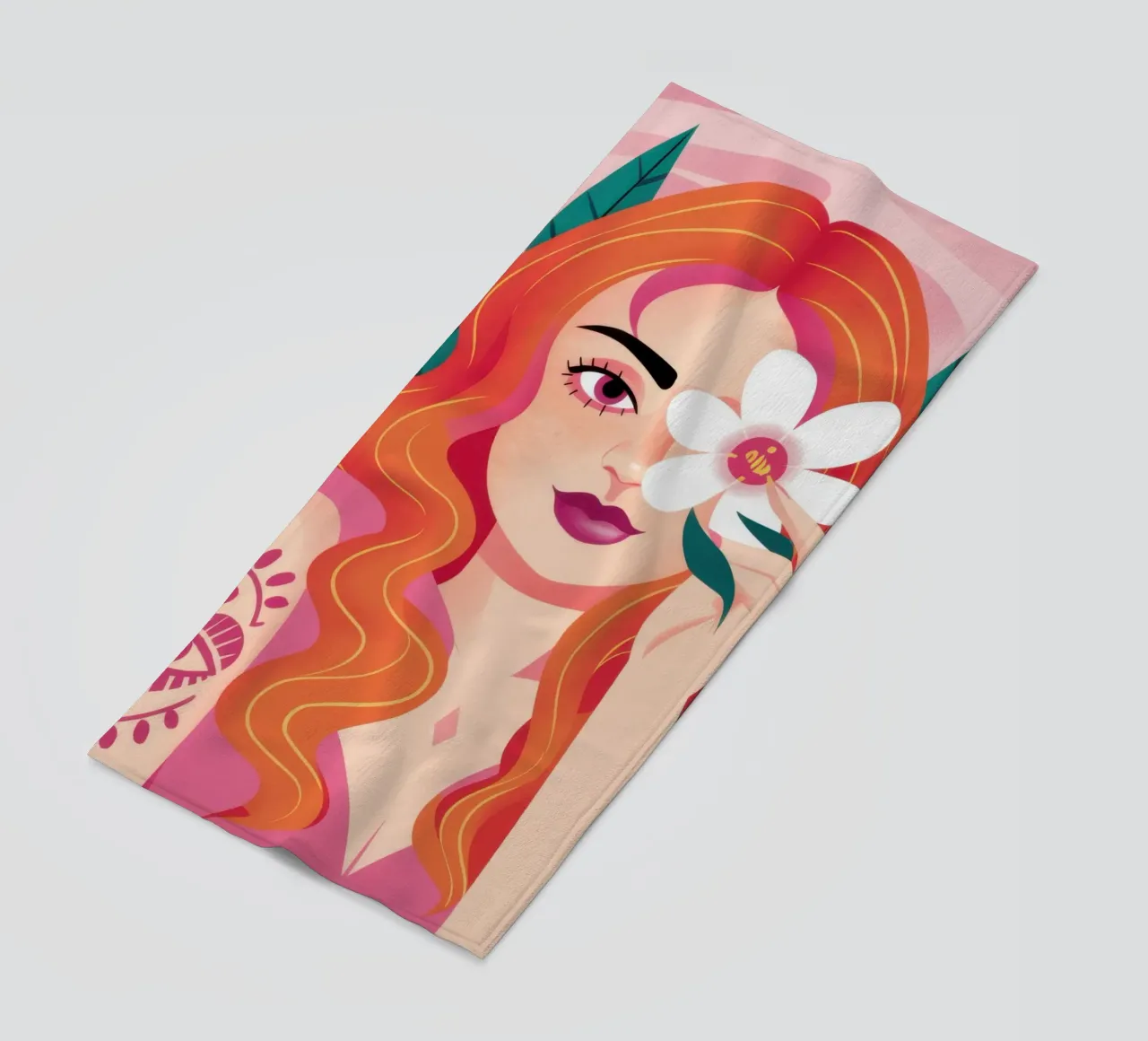 Tatuaggio floreale Dea telo mare da Marigold Tiga