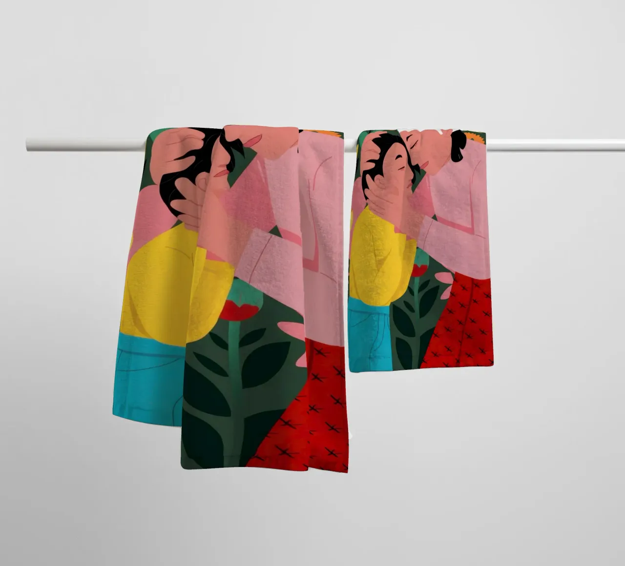 Omhelzing van tulp badhanddoek van Sentinel Glow