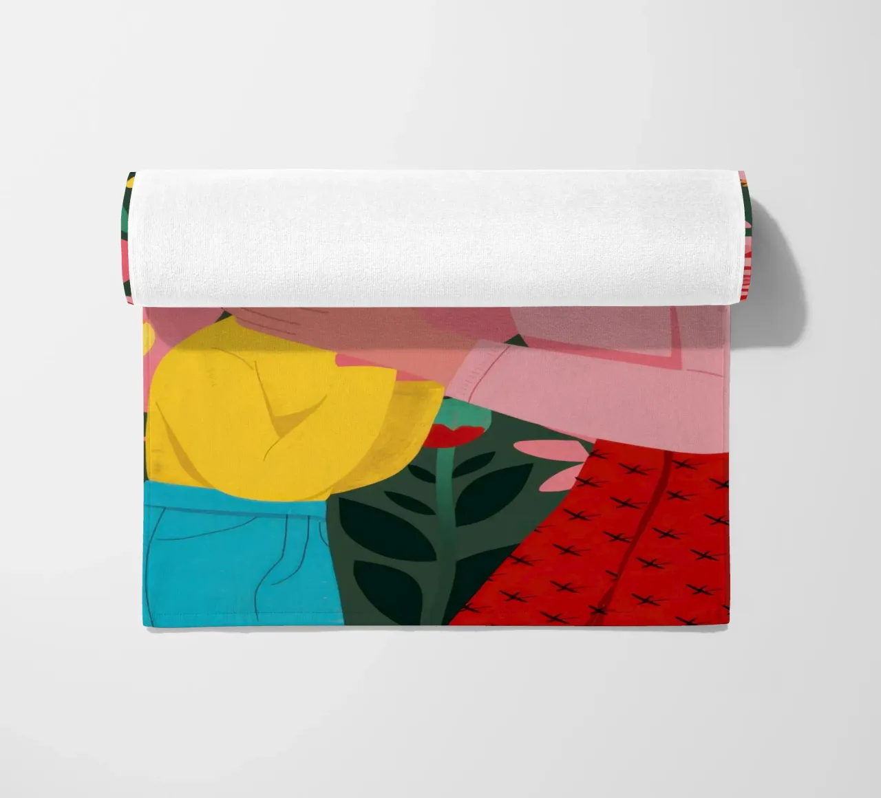 Tulip Embrace beach towel by Sentinel Glow
