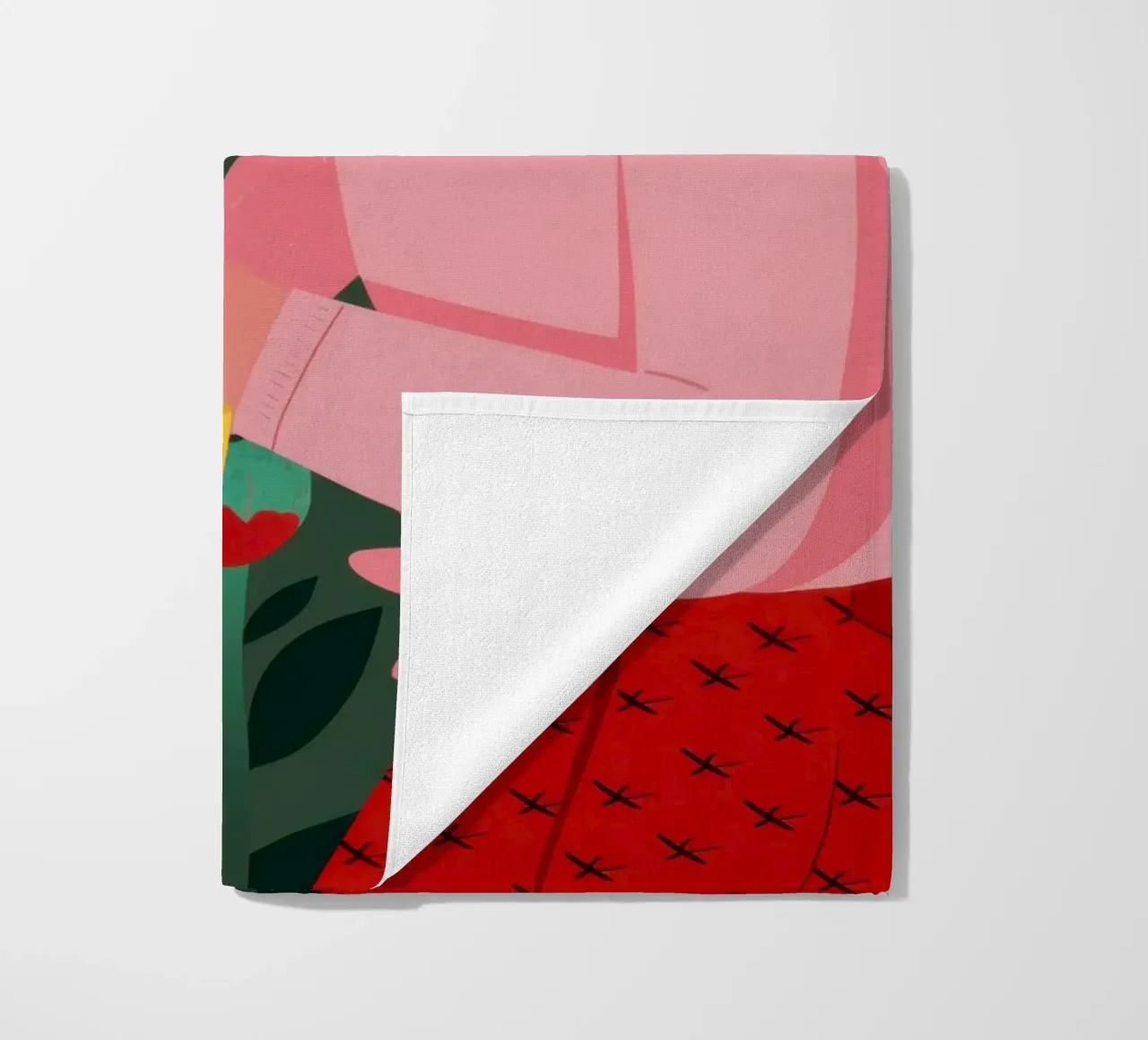 Tulip Embrace beach towel by Sentinel Glow