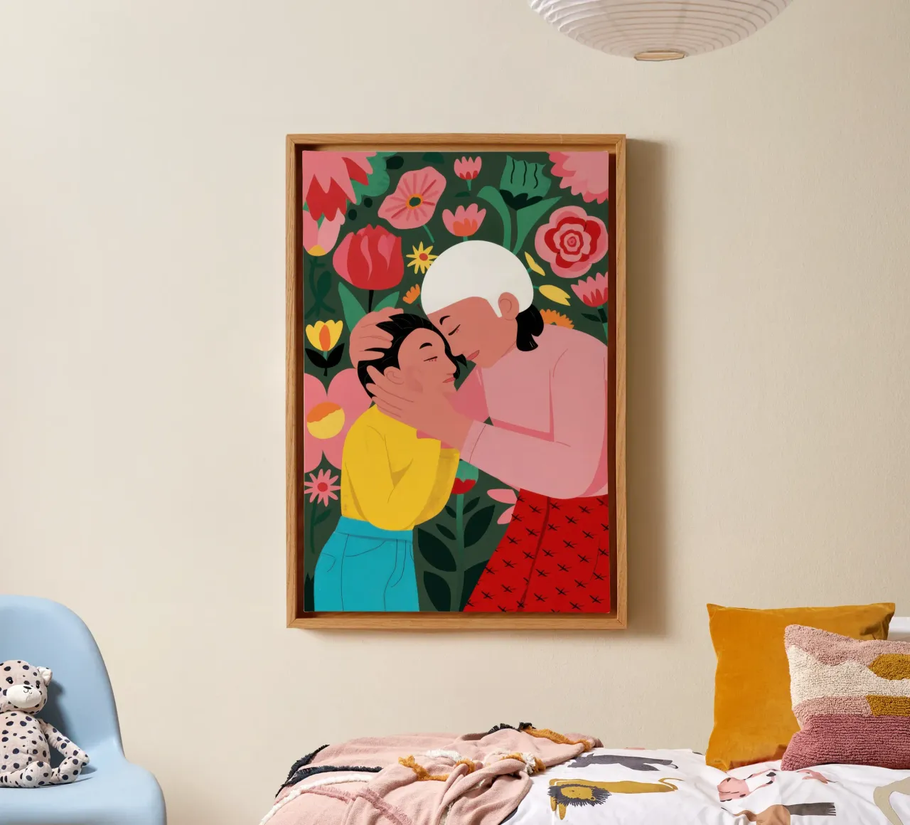 Omhelzing van tulp canvas met Baklijst van Sentinel Glow