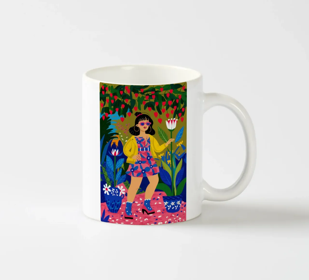 Ragazza con abito da giungla tazza in ceramica da Pale Aura