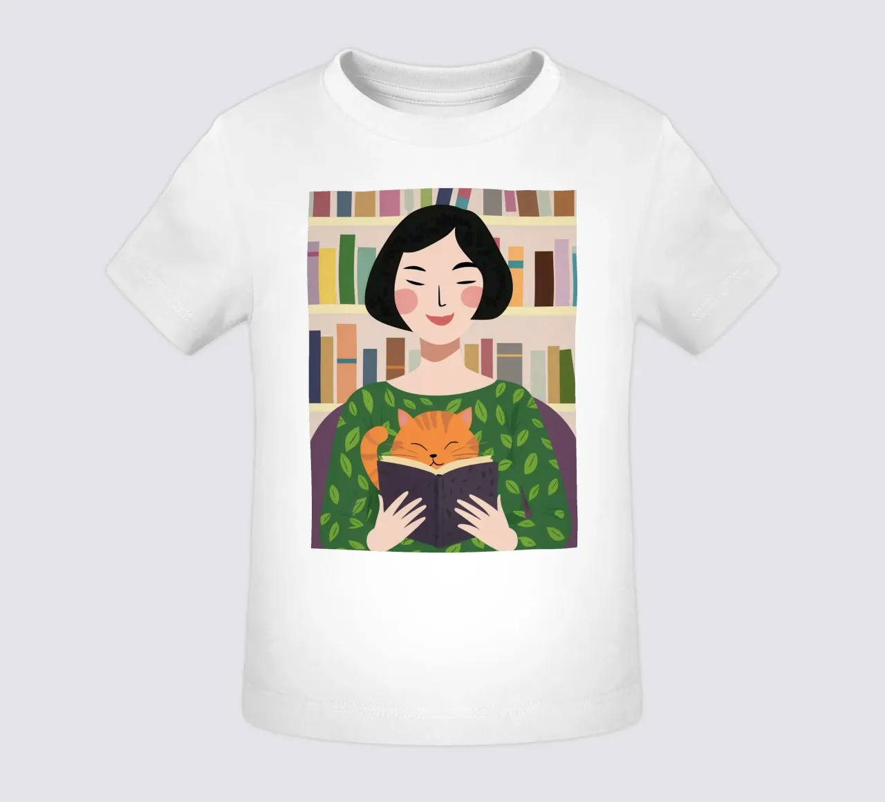 Leggere con un gatto maglietta neonato da Marigold Tiga