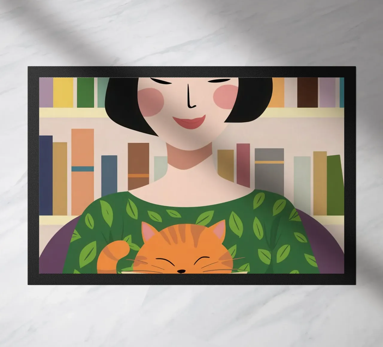 Leggere con un gatto zerbino da Marigold Tiga