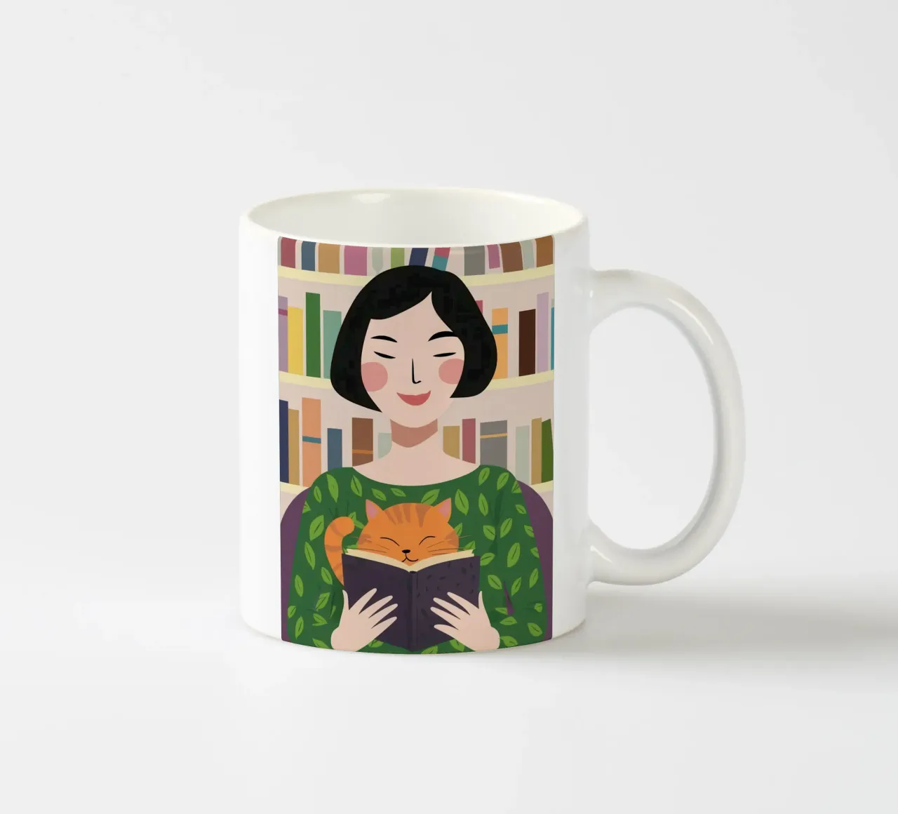 Leggere con un gatto tazza in ceramica da Marigold Tiga
