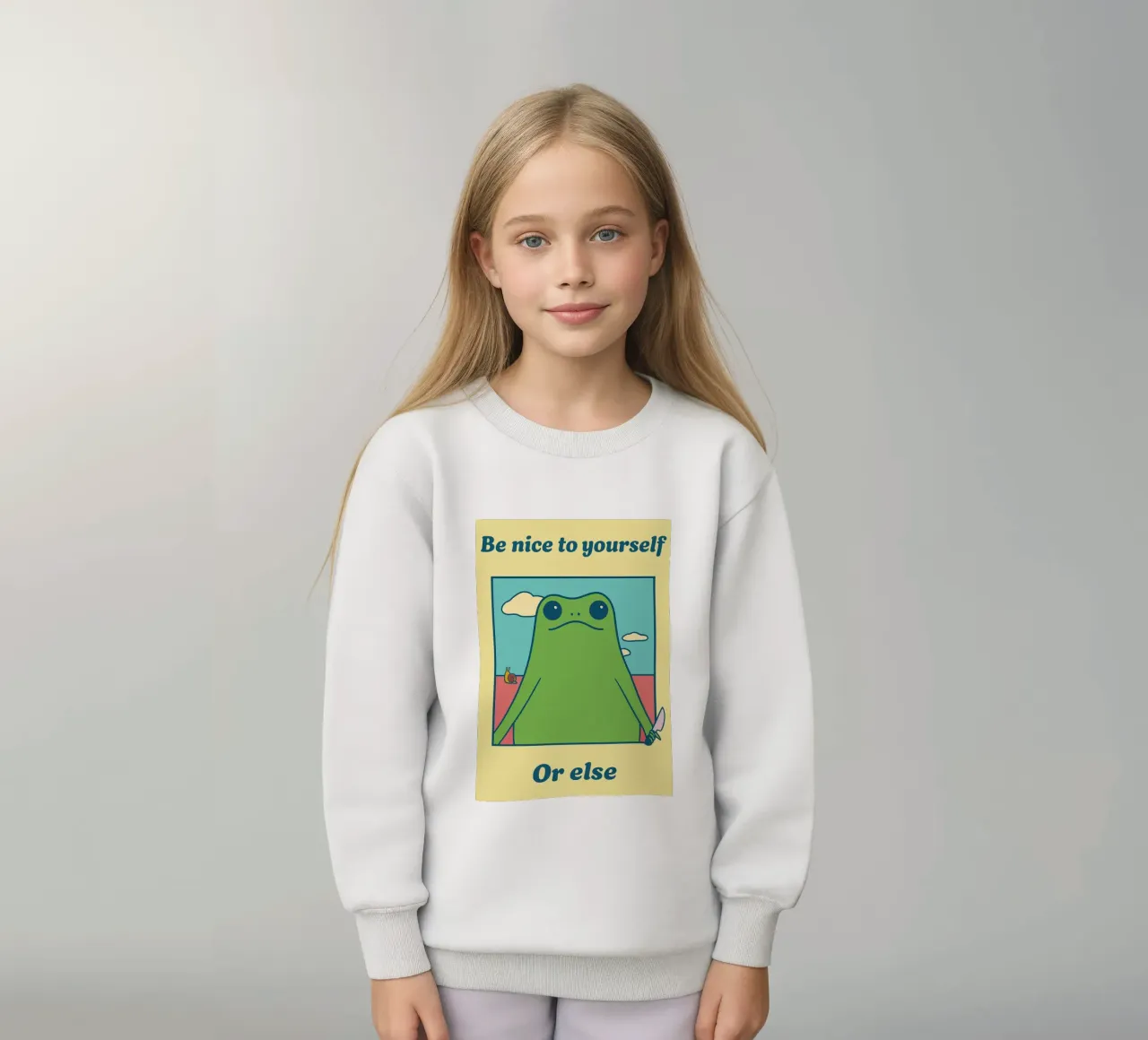 Funny Frog Sii gentile con te stesso, altrimenti felpa bambino da oneone