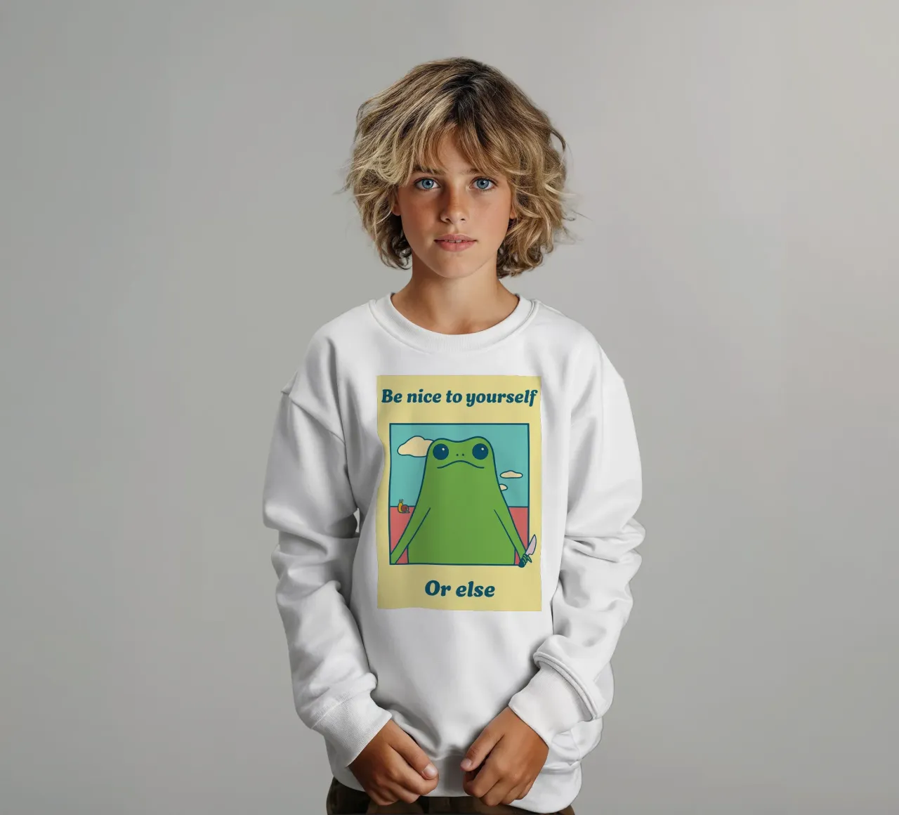 Funny Frog Sii gentile con te stesso, altrimenti felpa bambino da oneone