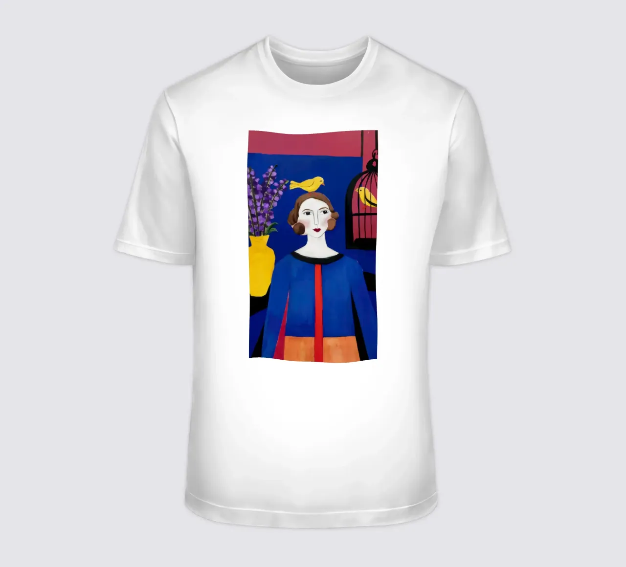 Blue Coat Yellow Bird t-shirt by Marigold Tiga
