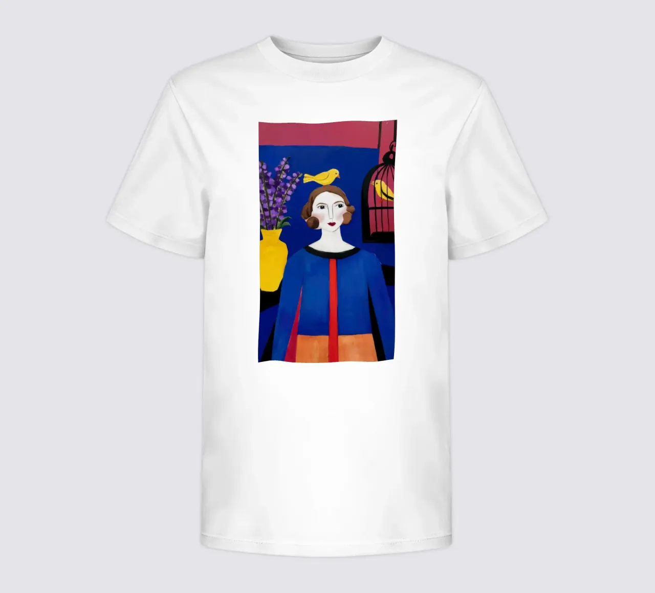 Blue Coat Yellow Bird kids t-shirt by Marigold Tiga