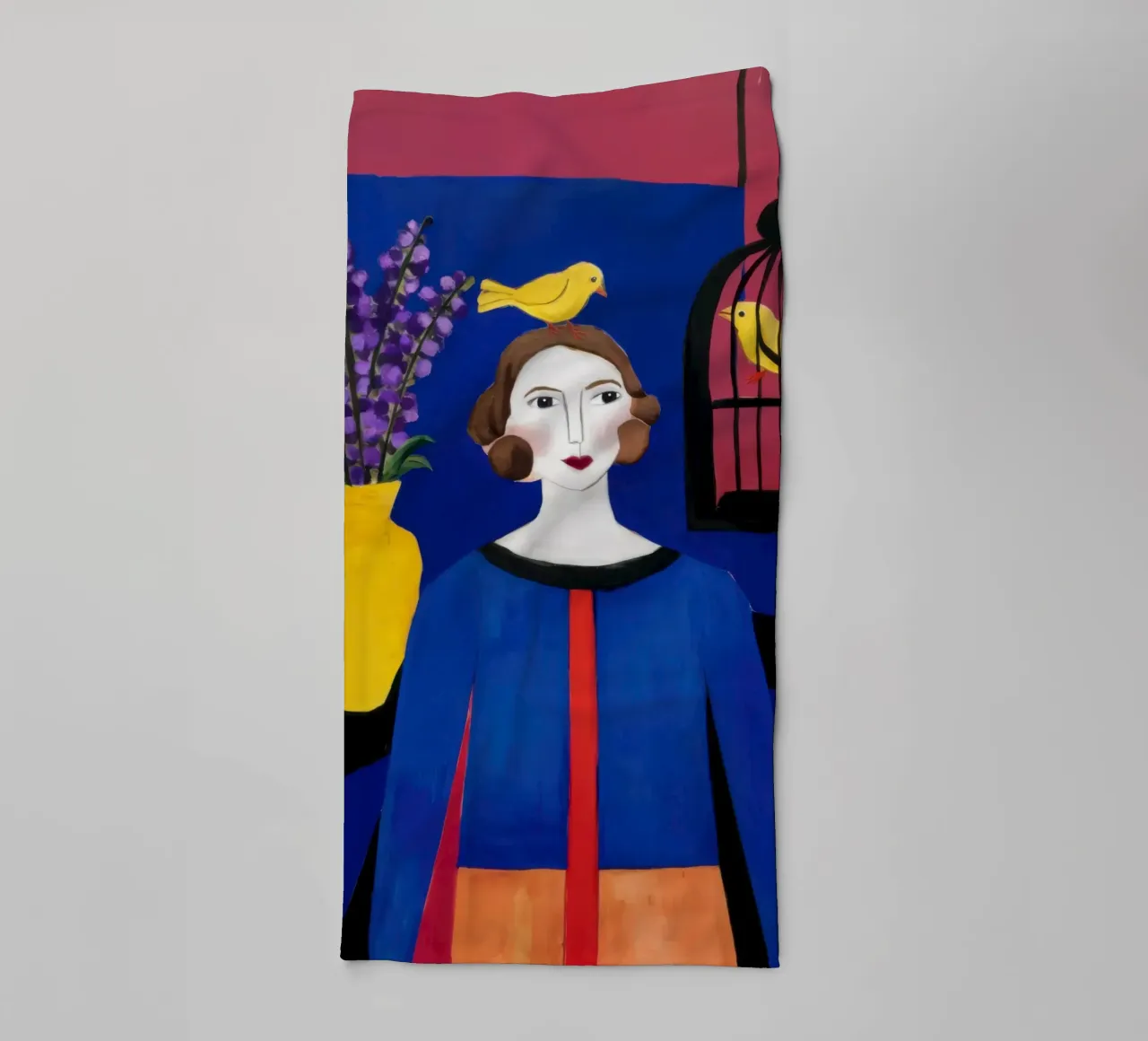 Manteau bleu Oiseau jaune serviette de bain de Marigold Tiga