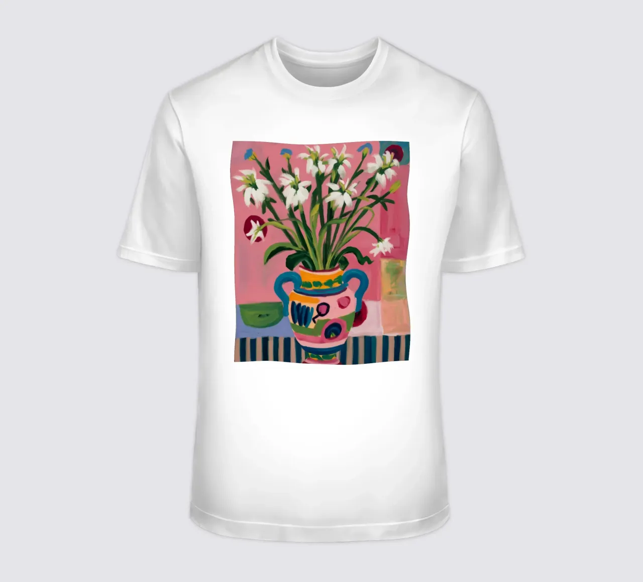 Vaso colorato Gigli bianchi t-shirt da Stone Decade