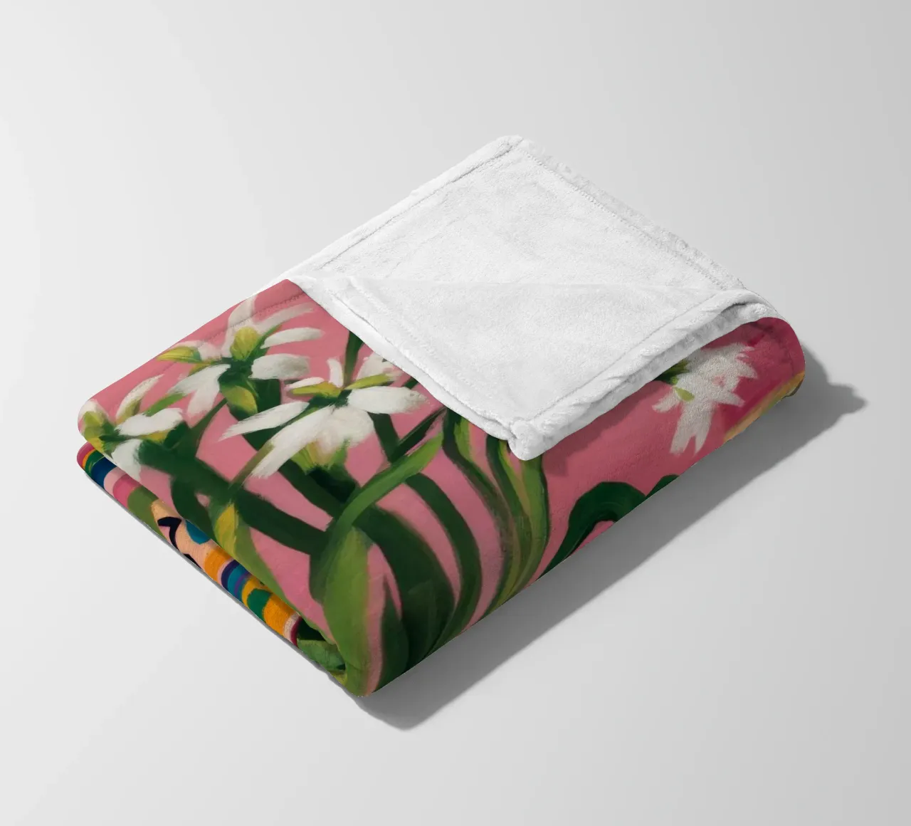 Vaso colorato Gigli bianchi coperta in pile da Stone Decade