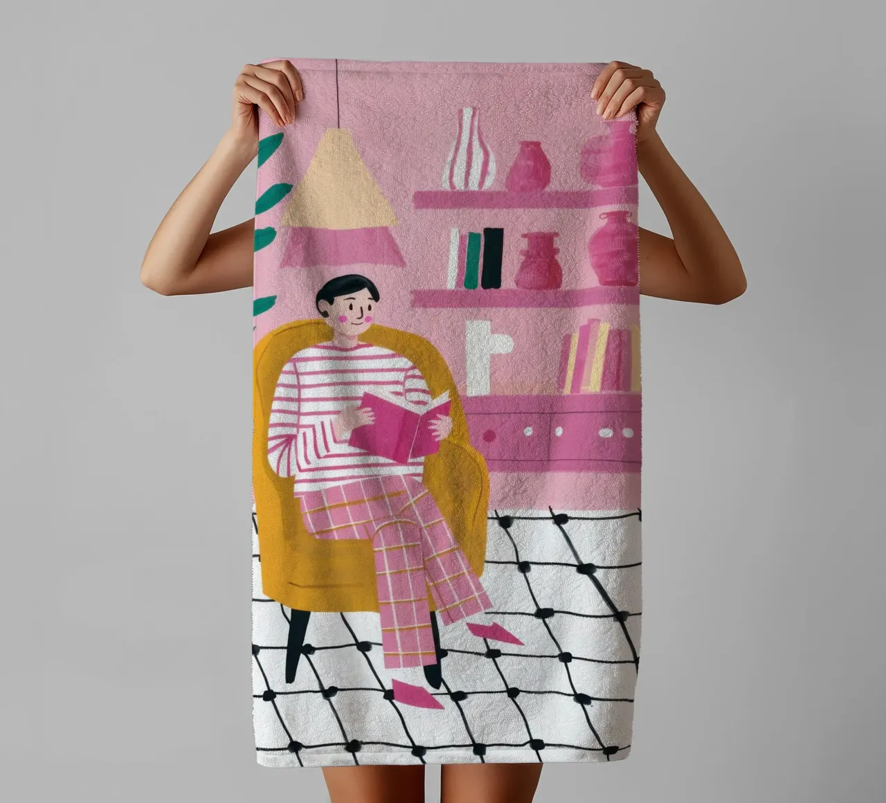 Checkered Floor Reading towel by Pale Aura