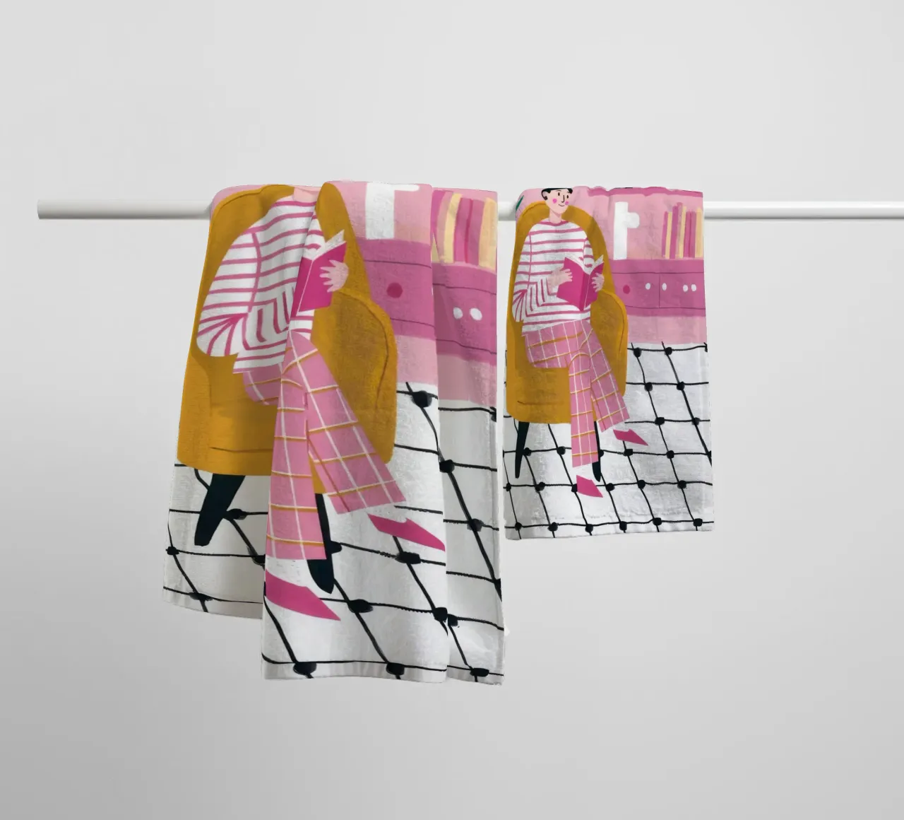 Checkered Floor Reading towel by Pale Aura