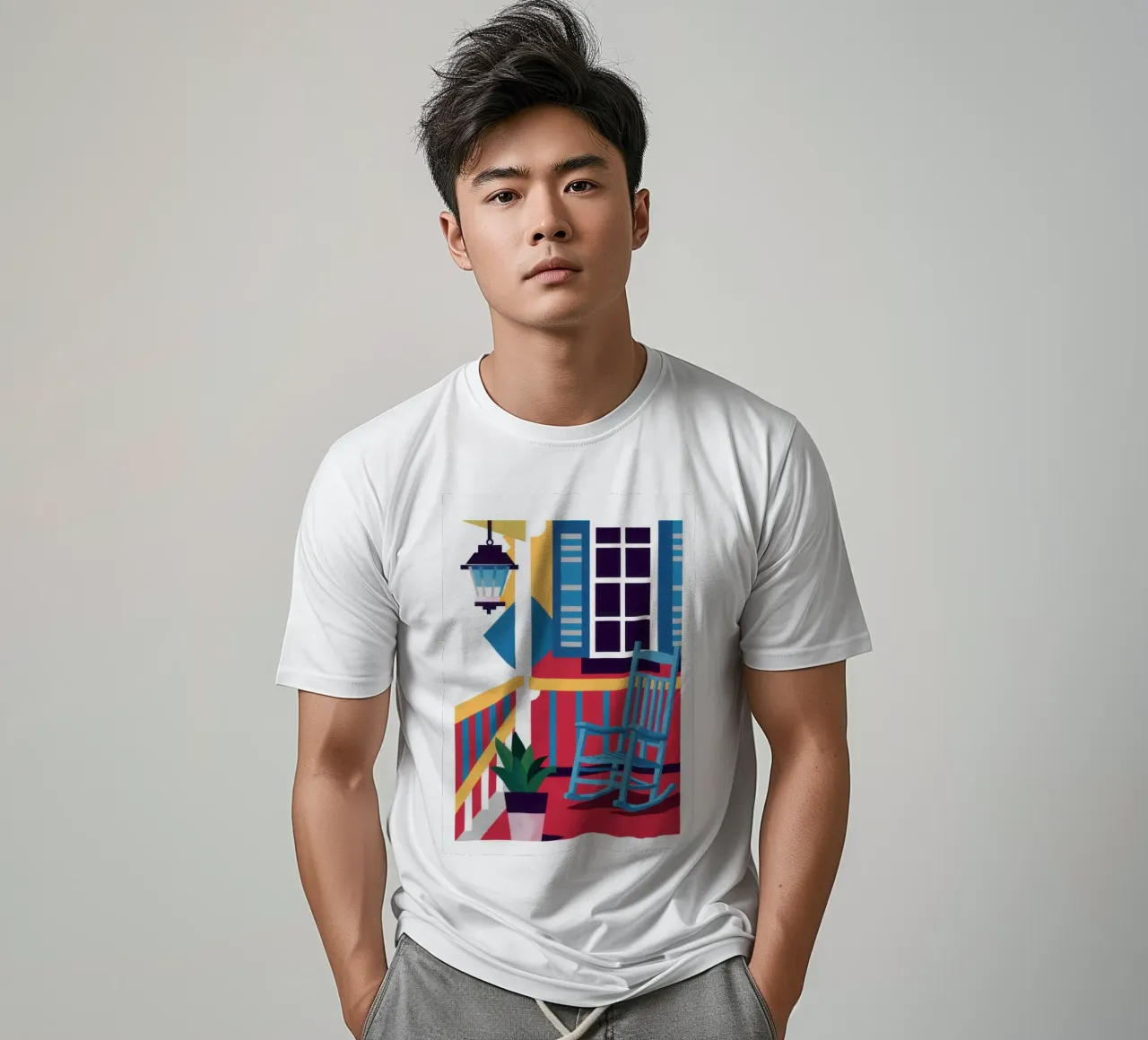 Sedia a dondolo blu t-shirt da Marigold Tiga