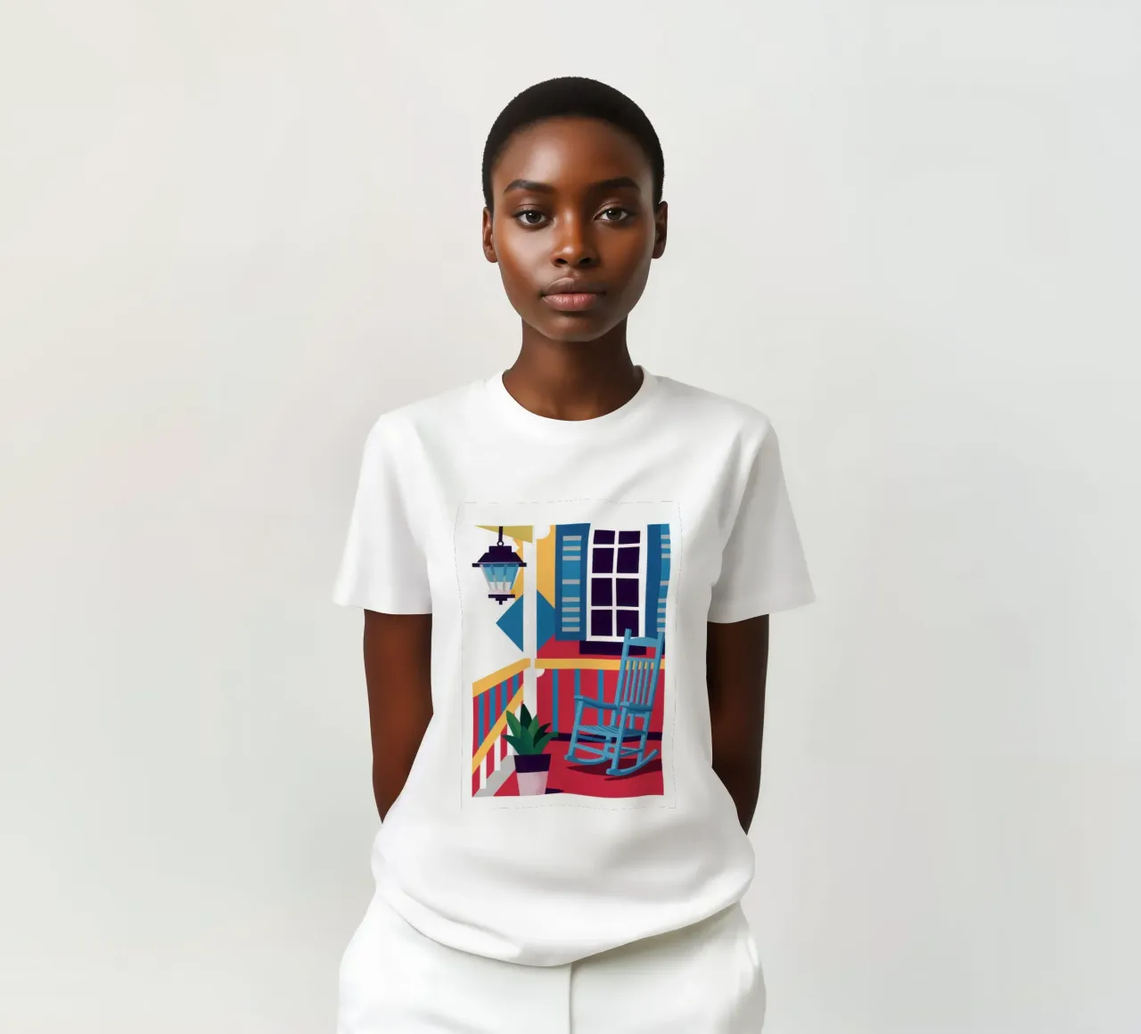 Sedia a dondolo blu t-shirt da Marigold Tiga