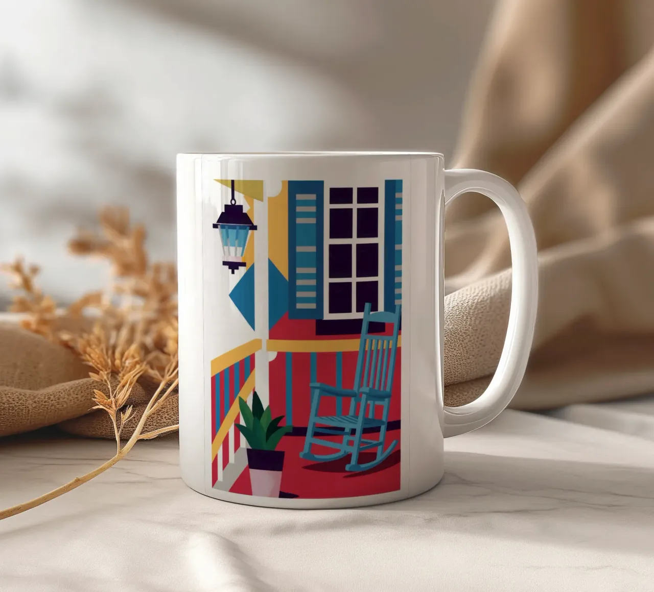 Sedia a dondolo blu tazza in ceramica da Marigold Tiga