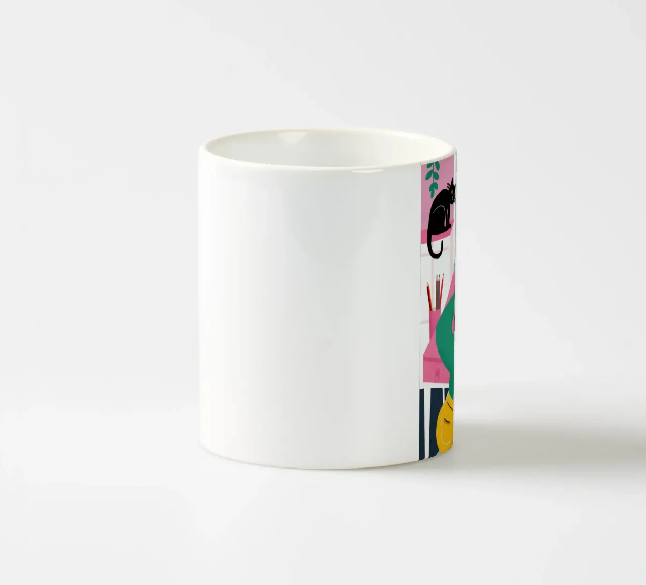 Ablenkung durch die Schreibtischkatze Keramik Tasse von Pale Aura