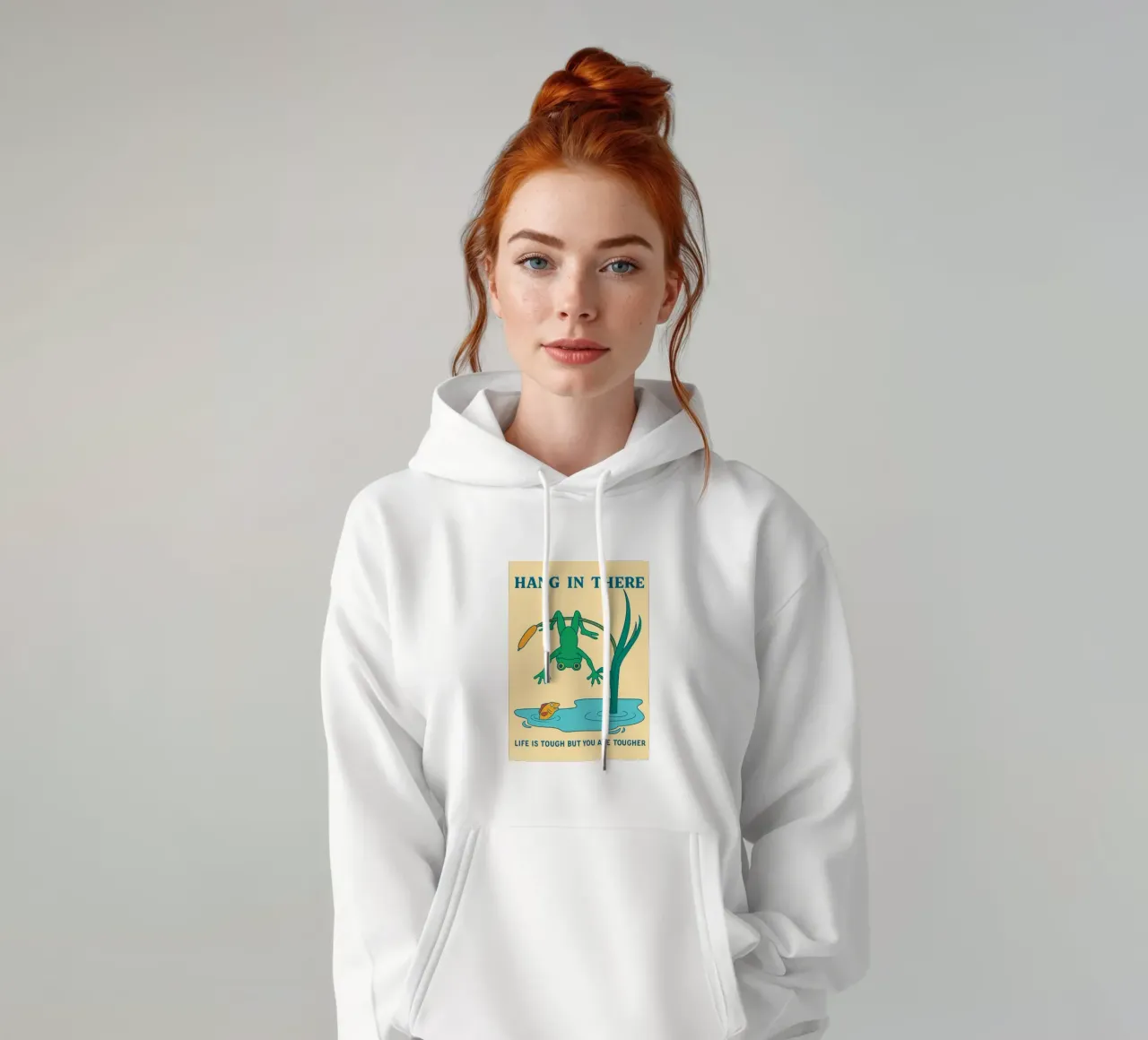 Funny Frog Tieni duro felpa con cappuccio da oneone