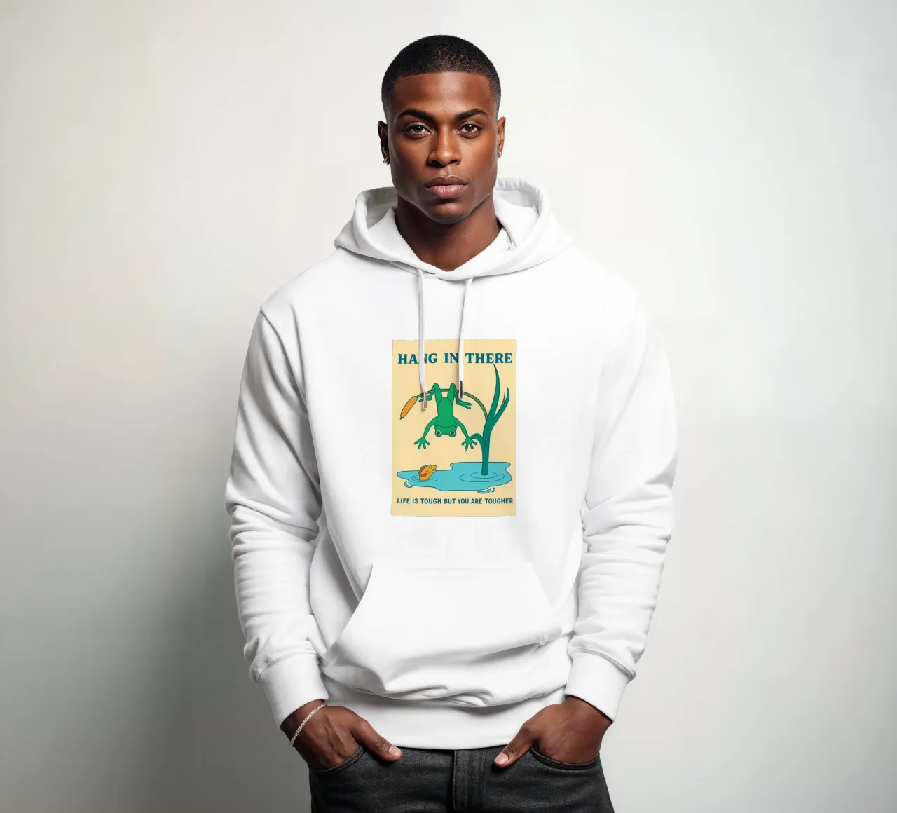 Funny Frog Tieni duro felpa con cappuccio da oneone