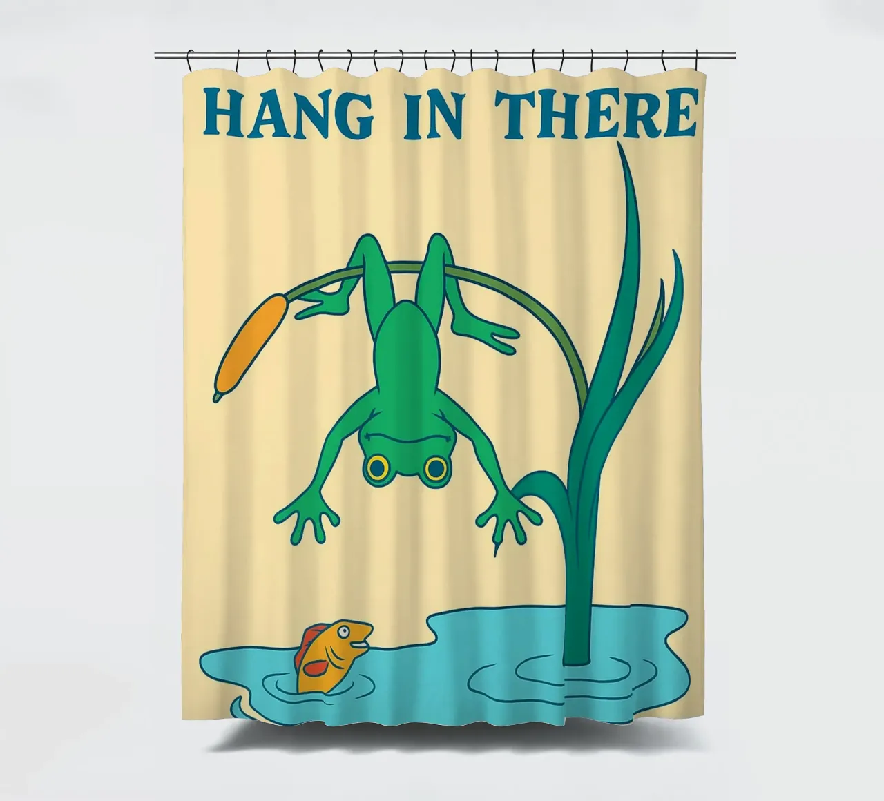 Funny Frog Hang In there Duschvorhang von oneone