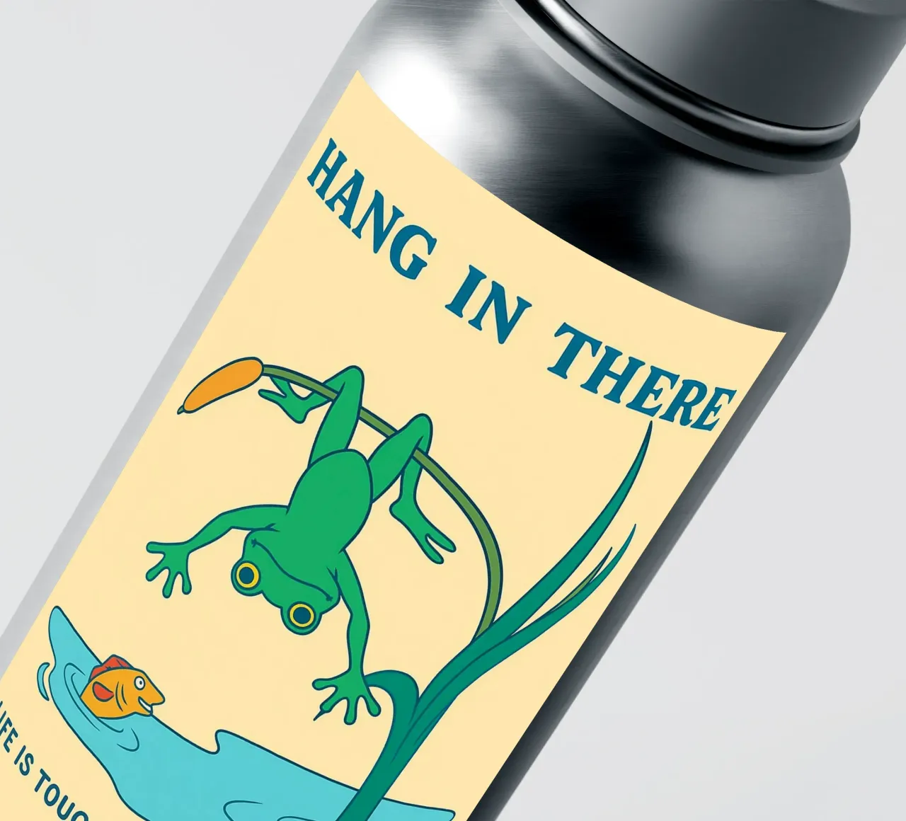 Funny Frog Hang In there sticker by oneone