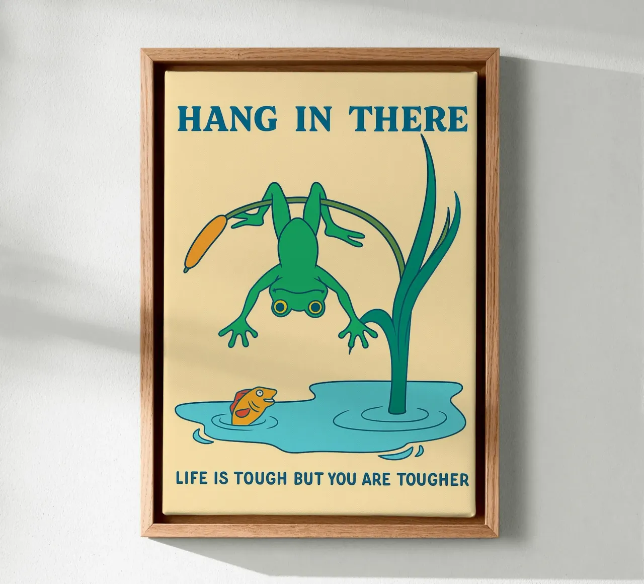 Funny Frog Hang In there canvas by oneone