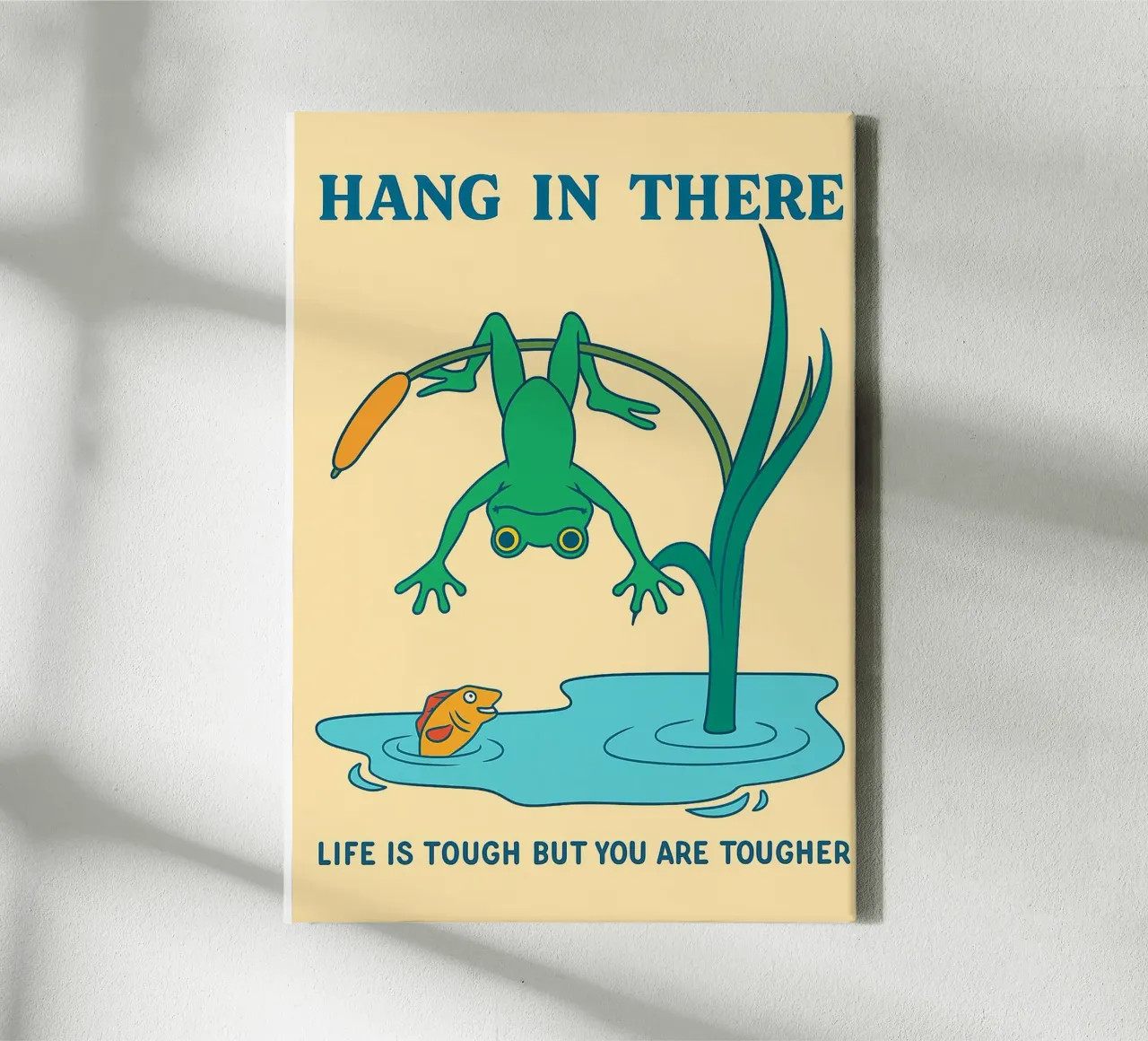 Funny Frog Hang In there canvas by oneone