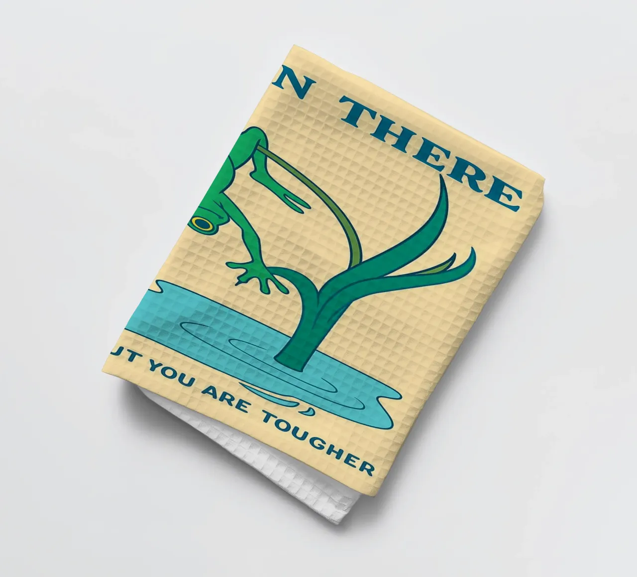 Funny Frog Hang In there Geschirrtuch von oneone