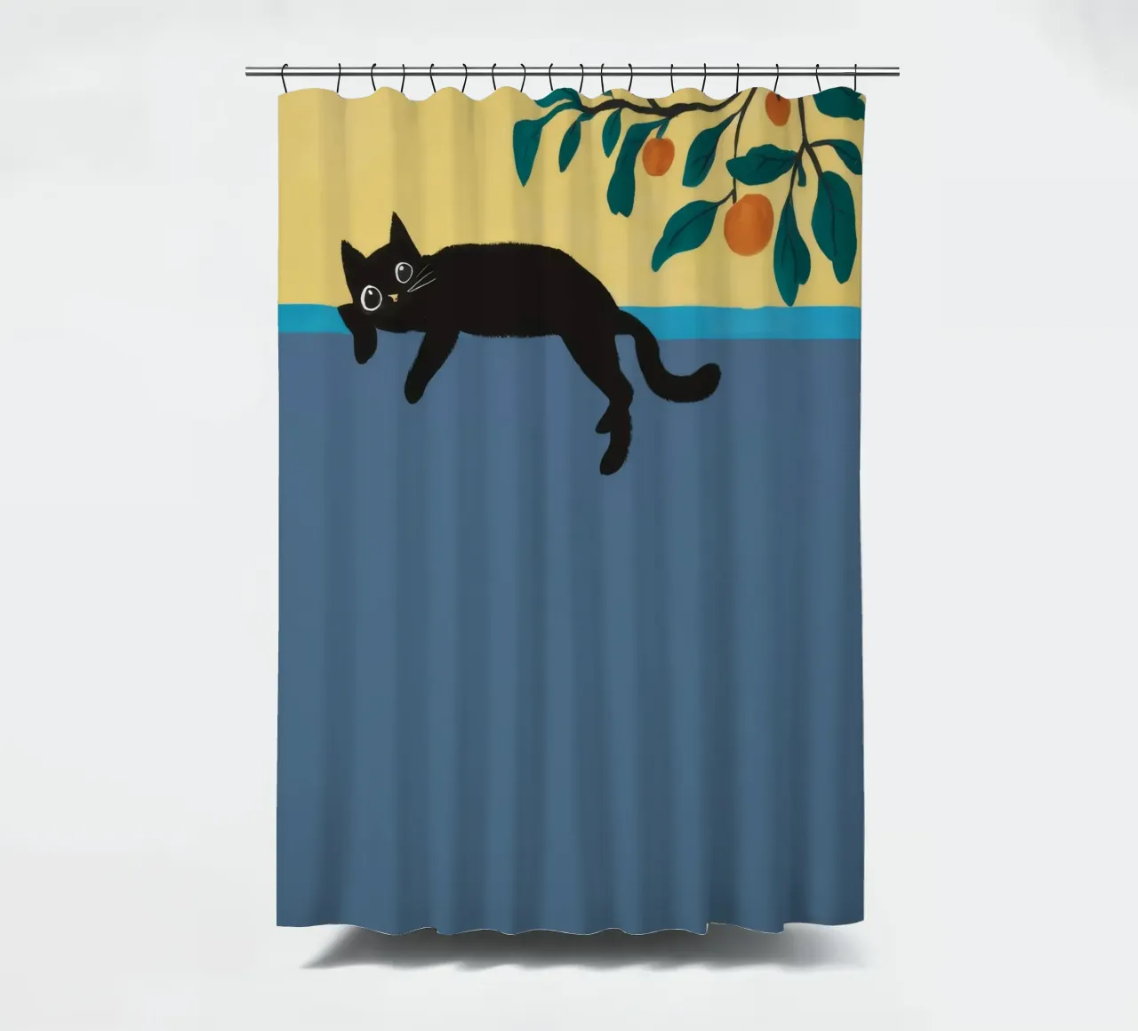 Sleeping Cat Branch shower curtain by Stone Decade