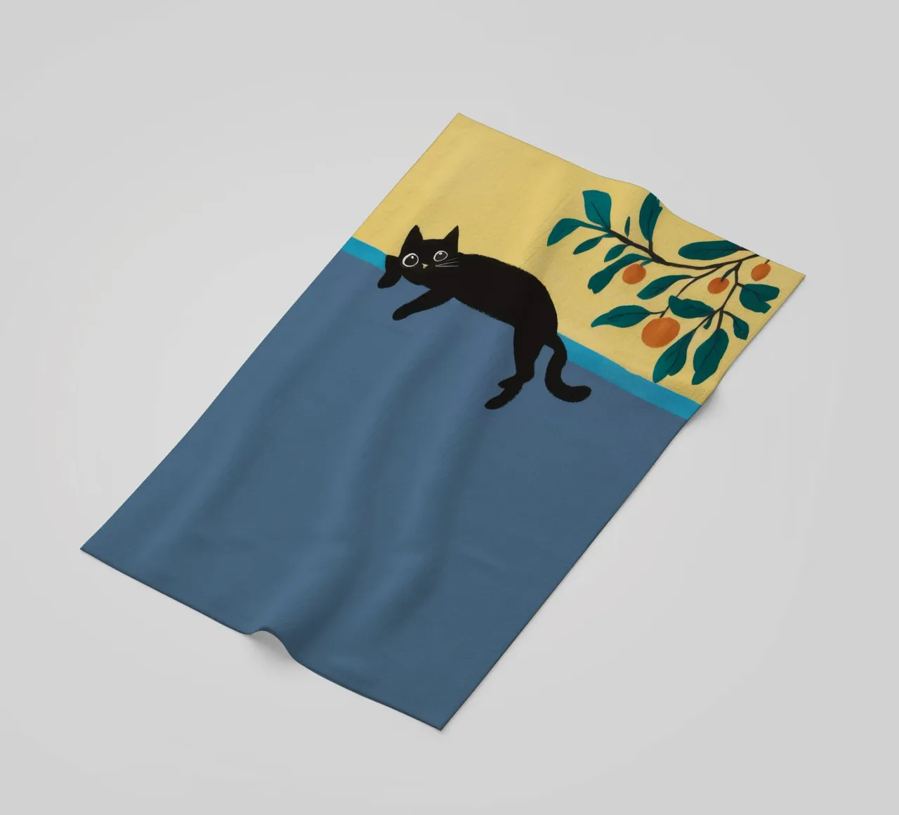 Sleeping Cat Branch beach towel by Stone Decade