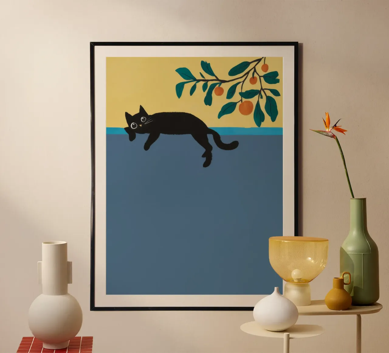 Sleeping Cat Branch hahnemühle by Stone Decade