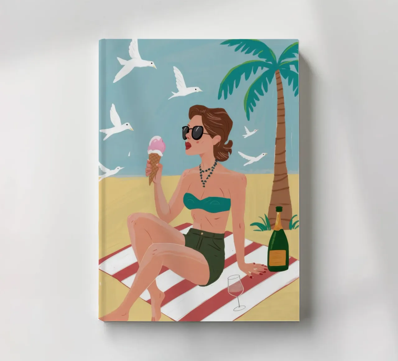 Beach Day Champagne notebook by Pale Aura