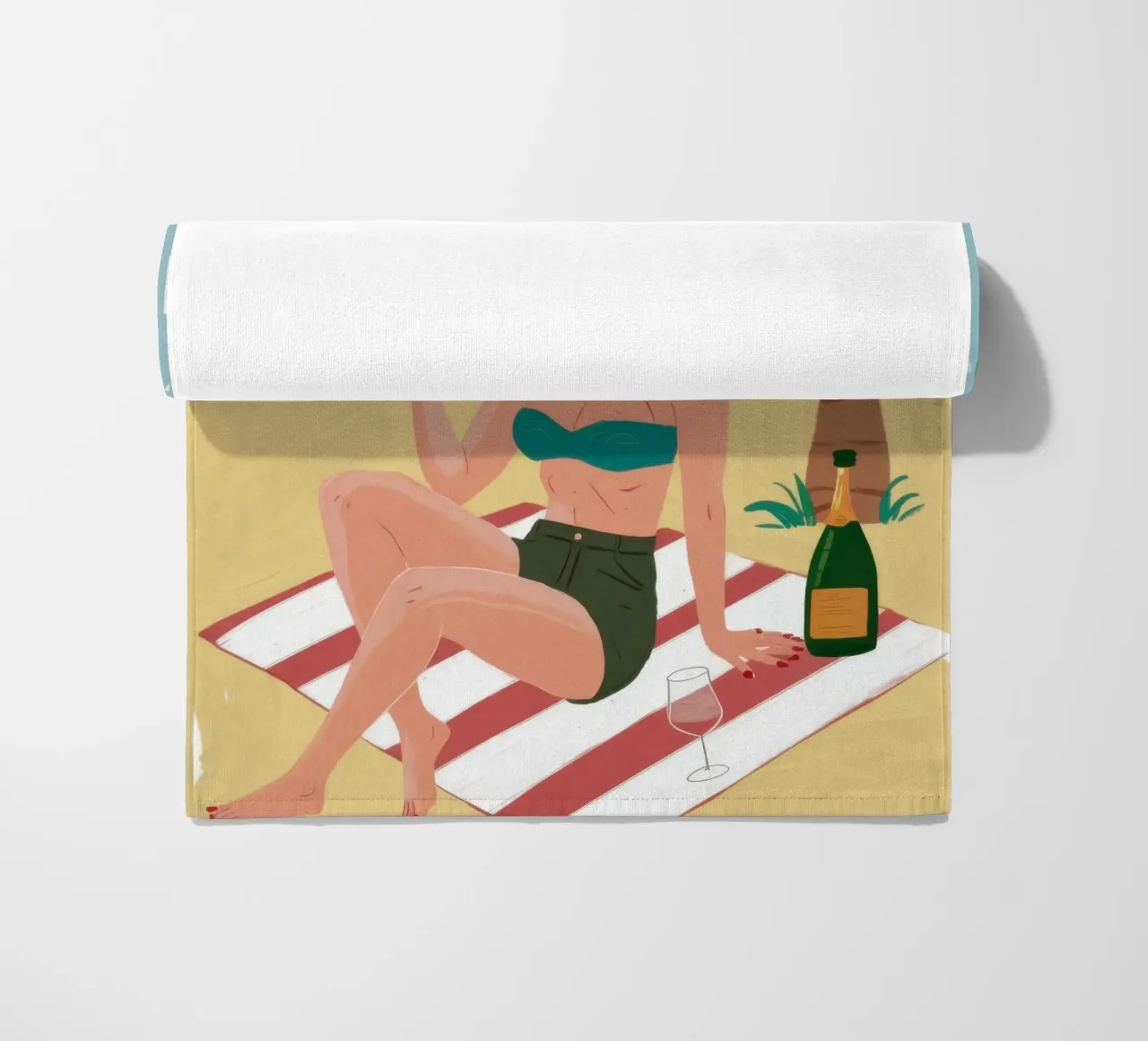 Giornata in spiaggia Champagne telo mare da Pale Aura