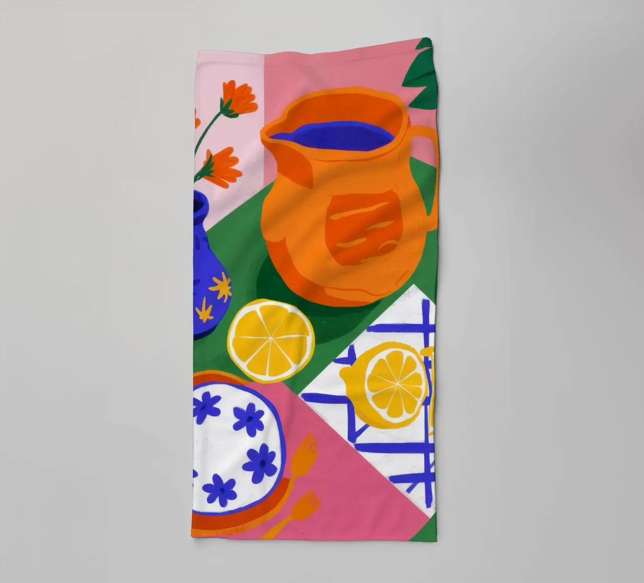 Orange Pitcher Still Life towel by Sentinel Glow