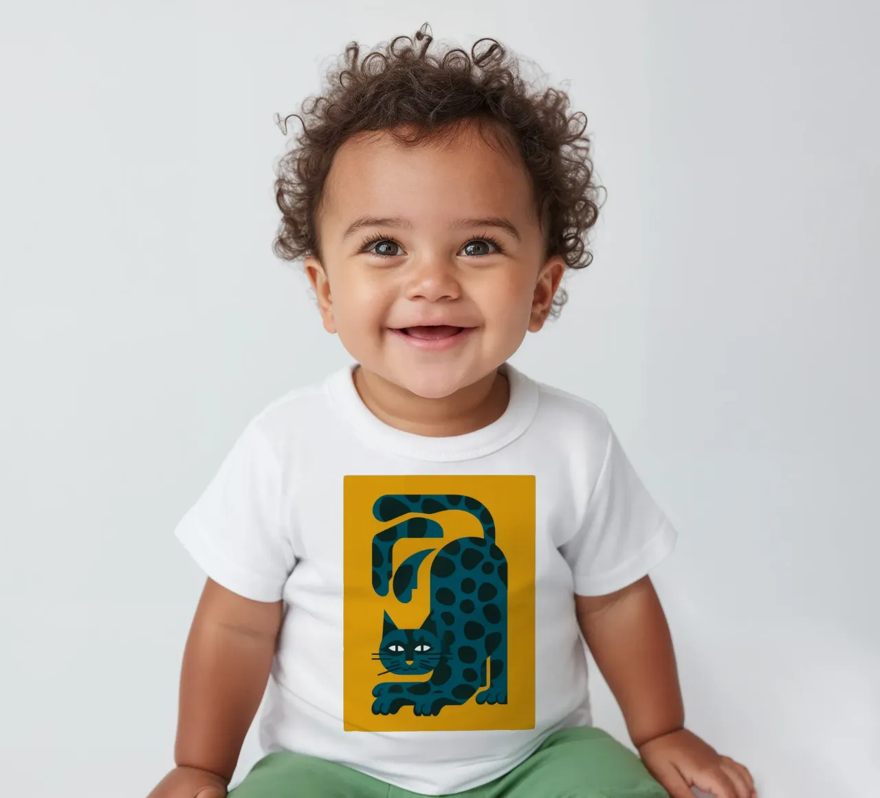 Azure Leopard Lounge baby t-shirt by Stone Decade