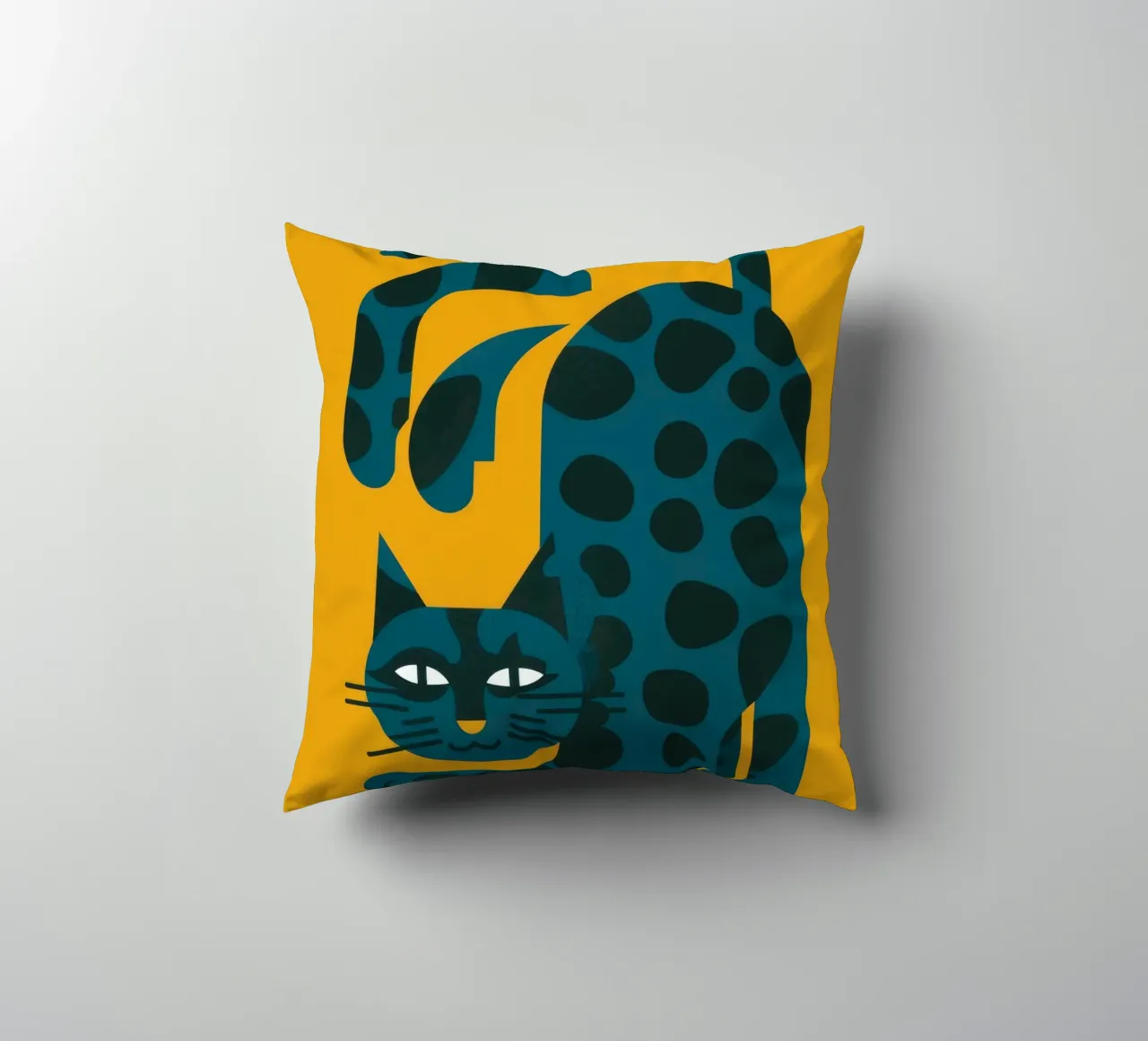 Azure Leopard Lounge decorative cushion by Stone Decade