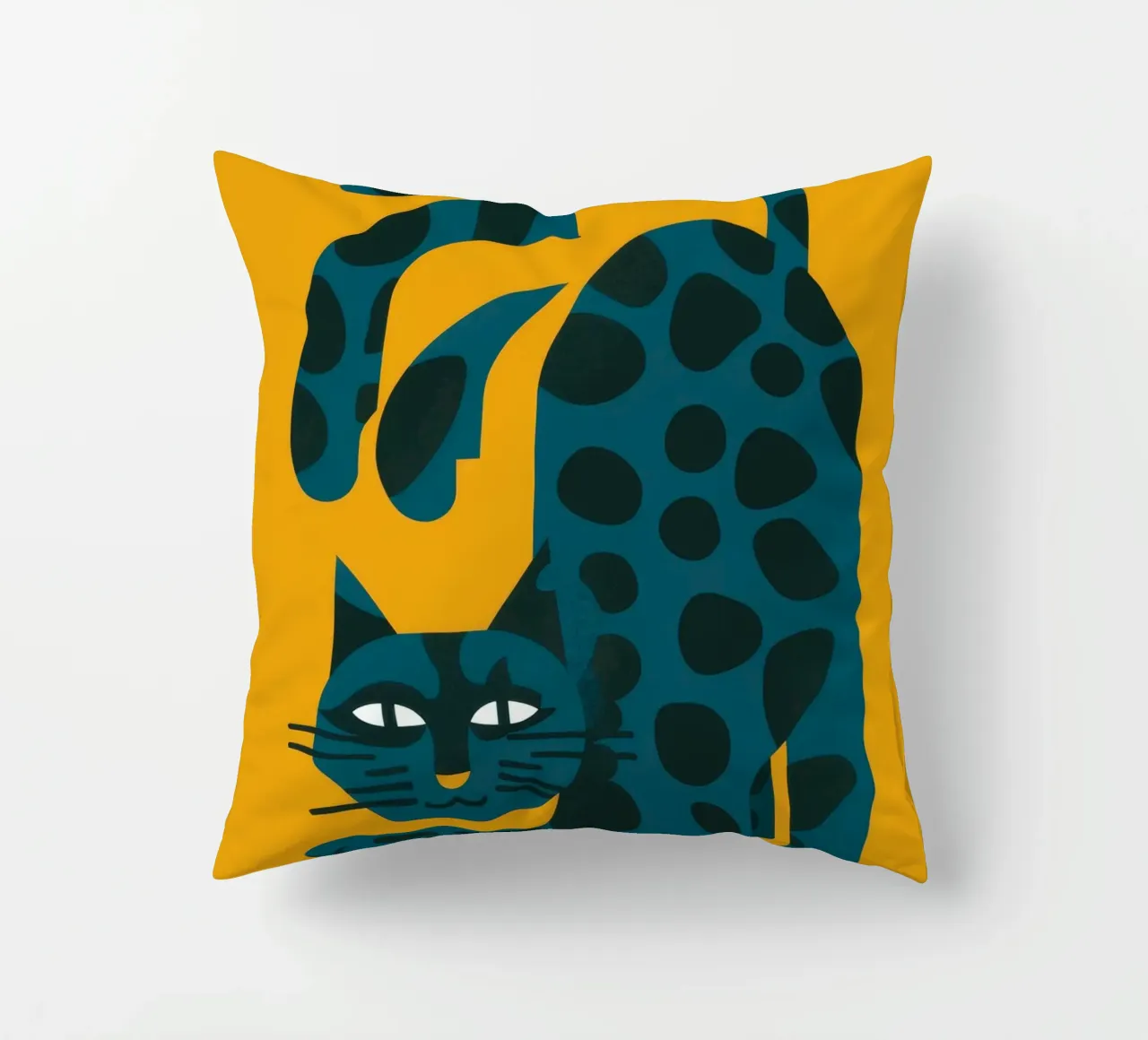 Azure Leopard Lounge decorative cushion by Stone Decade