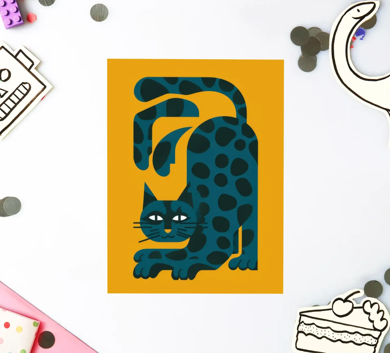 Azure Leopard Lounge sticker by Stone Decade