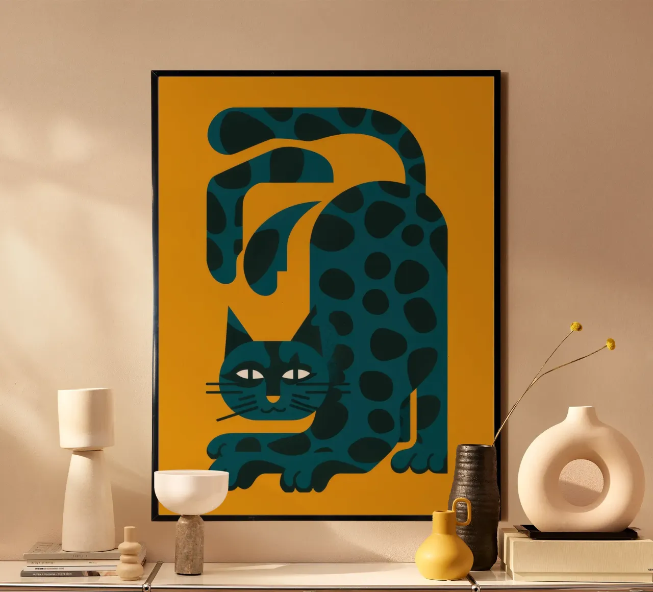 Azure Leopard Lounge Hahnemühle von Stone Decade
